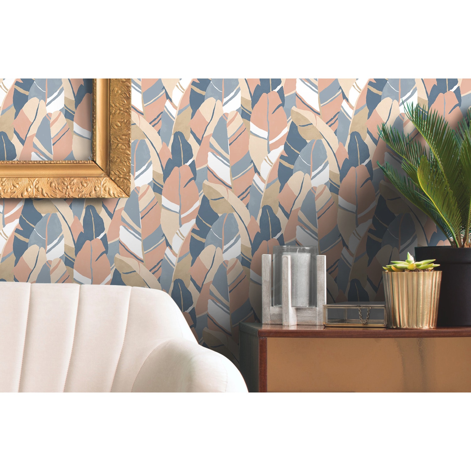 RoomMates RMK11575RL 28.29-Sq. Feet Blue Vinyl Ivy/Vines Self-adhesive Peel and Stick Wallpaper