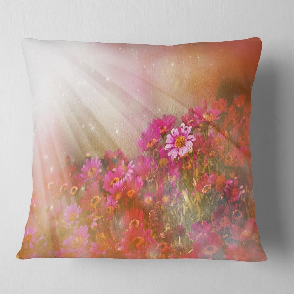 Designart CU14142-16-16 16-in x 16-in Red Indoor Decorative Pillow