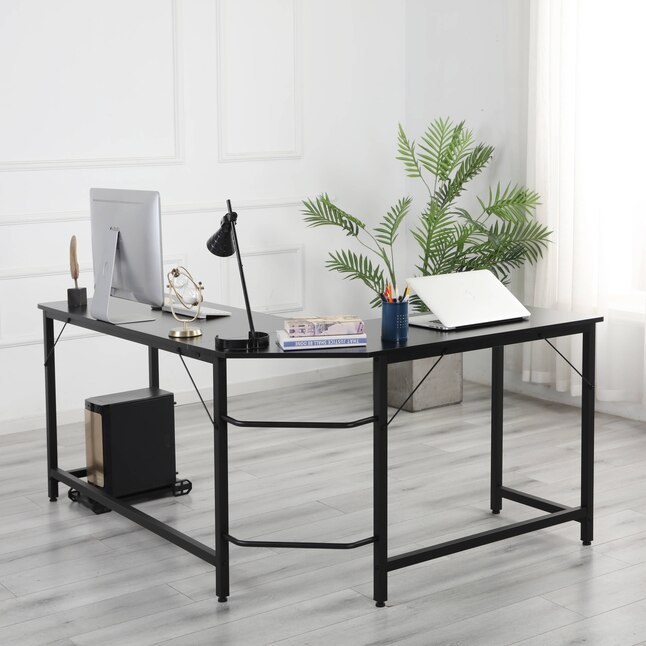 Clihome Office Desk 66 In Black Modern, Corner Office Desk Ikea Canada