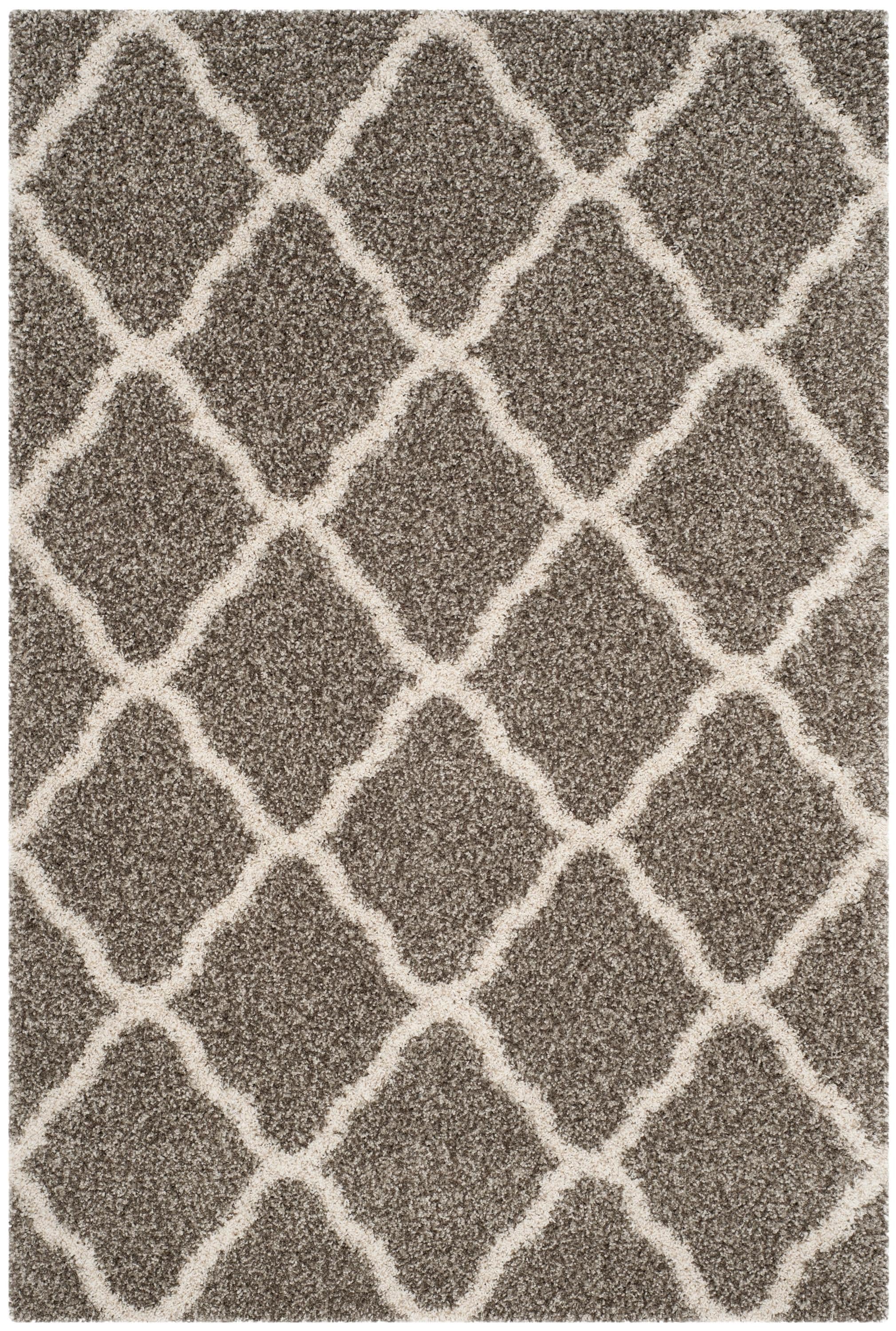 Safavieh SGH283B-6 Hudson Sabine Shag 6 x 9 (ft) Loomed Polypropylene Gray/Ivory Rectangular Indoor Trellis Area rug