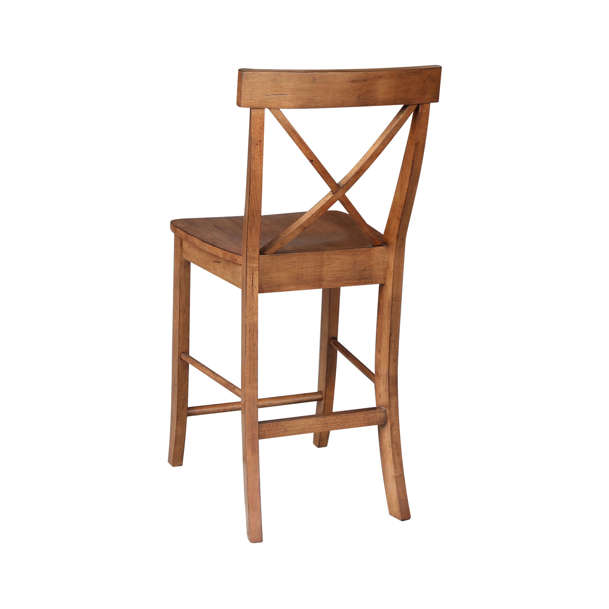 Distressed Oak 24" X-Back Counter Height Stool