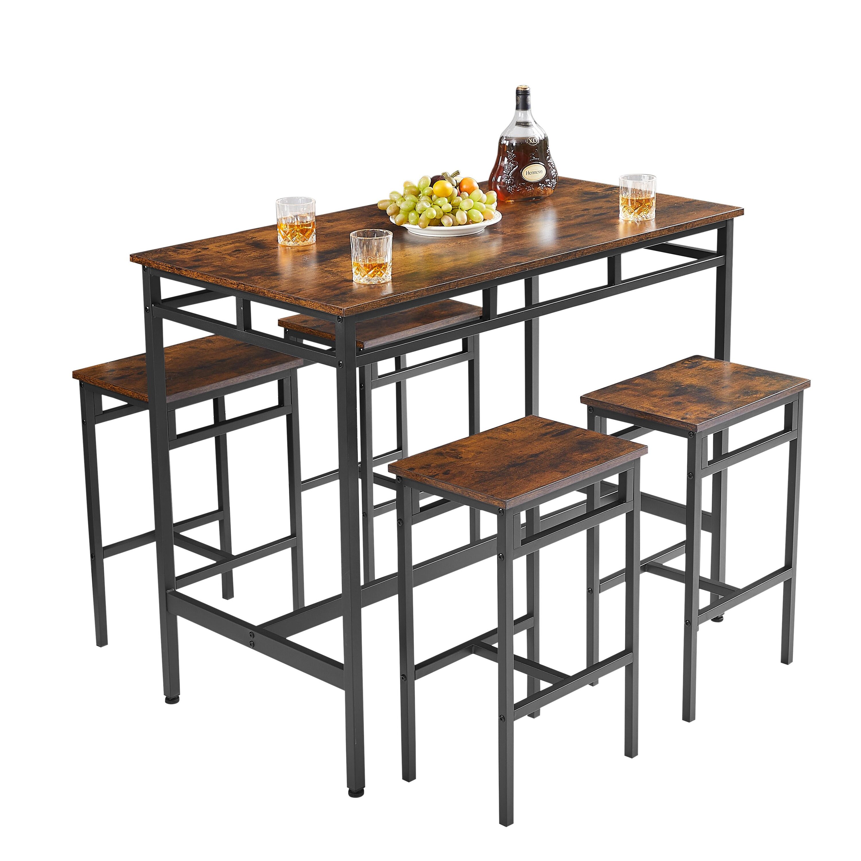 Bayfeve BF-126311-IN Rustic Brown Contemporary/Modern Dining Room Set with Rectangular Table ( Seats 3 )