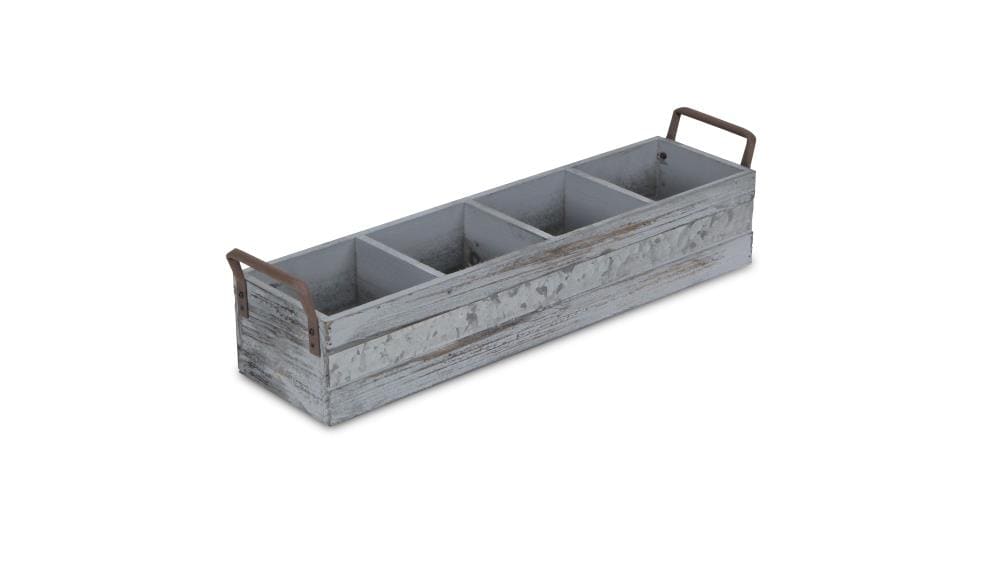 Cheung's FP-3879GW Trays and caddies 4.75-in x 19.25-in Gray 4 Divided Rectangle Serving Caddy