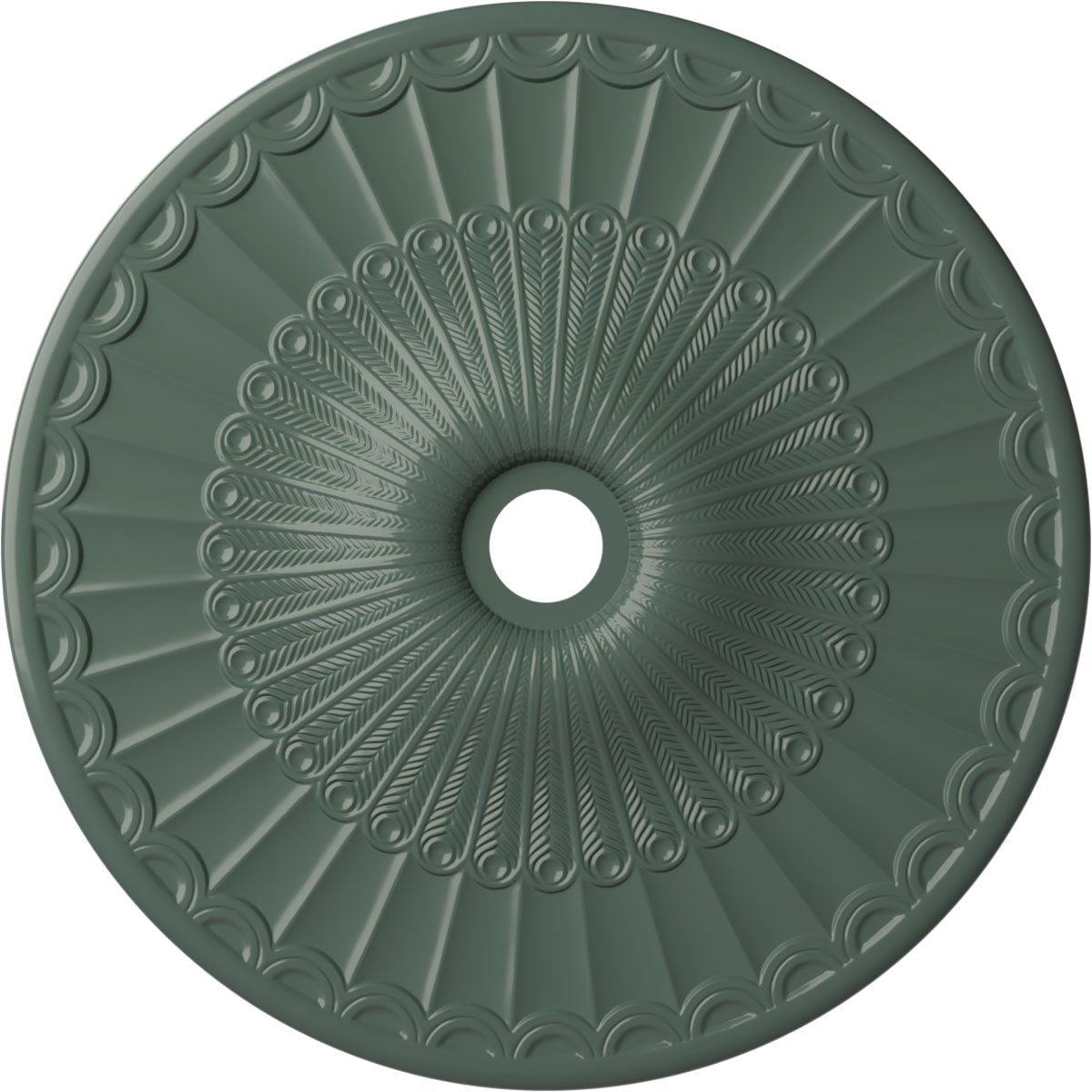 Ekena Millwork CM36GLCBF Galveston 36.625-in W x 36.625-in L Painted Cloud Burst Polyurethane Whole Ceiling Medallion