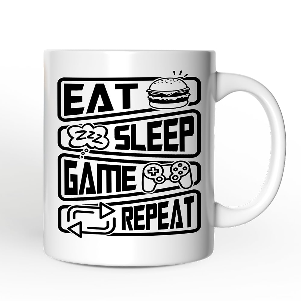 OrnamentallyYou NPCM310 Eat Sleep Game Repeat Mug Funny Gamer Gift