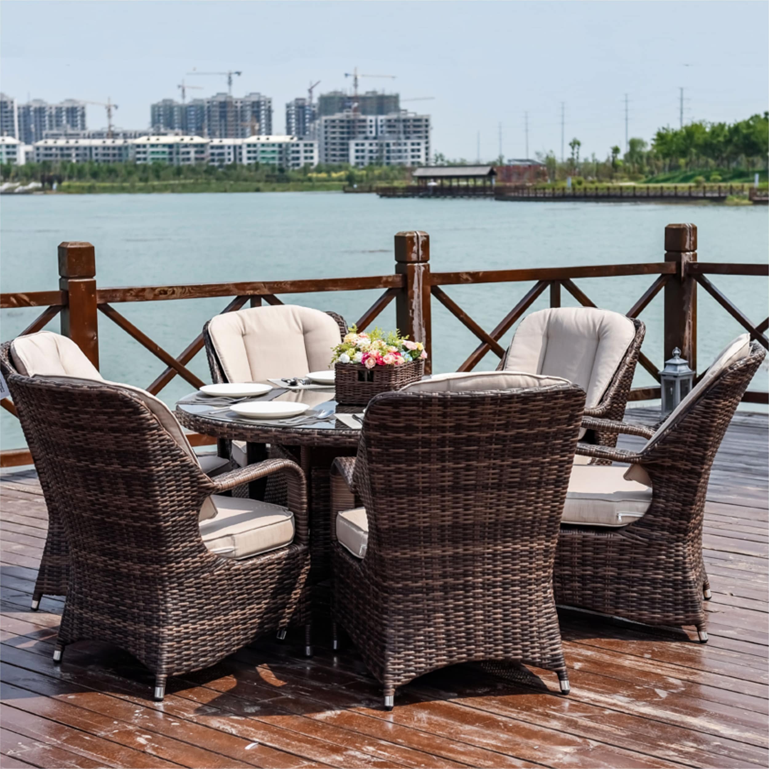 Moda Furnishings CMAD-1711-BR Patio-Dining-Sets - View #2