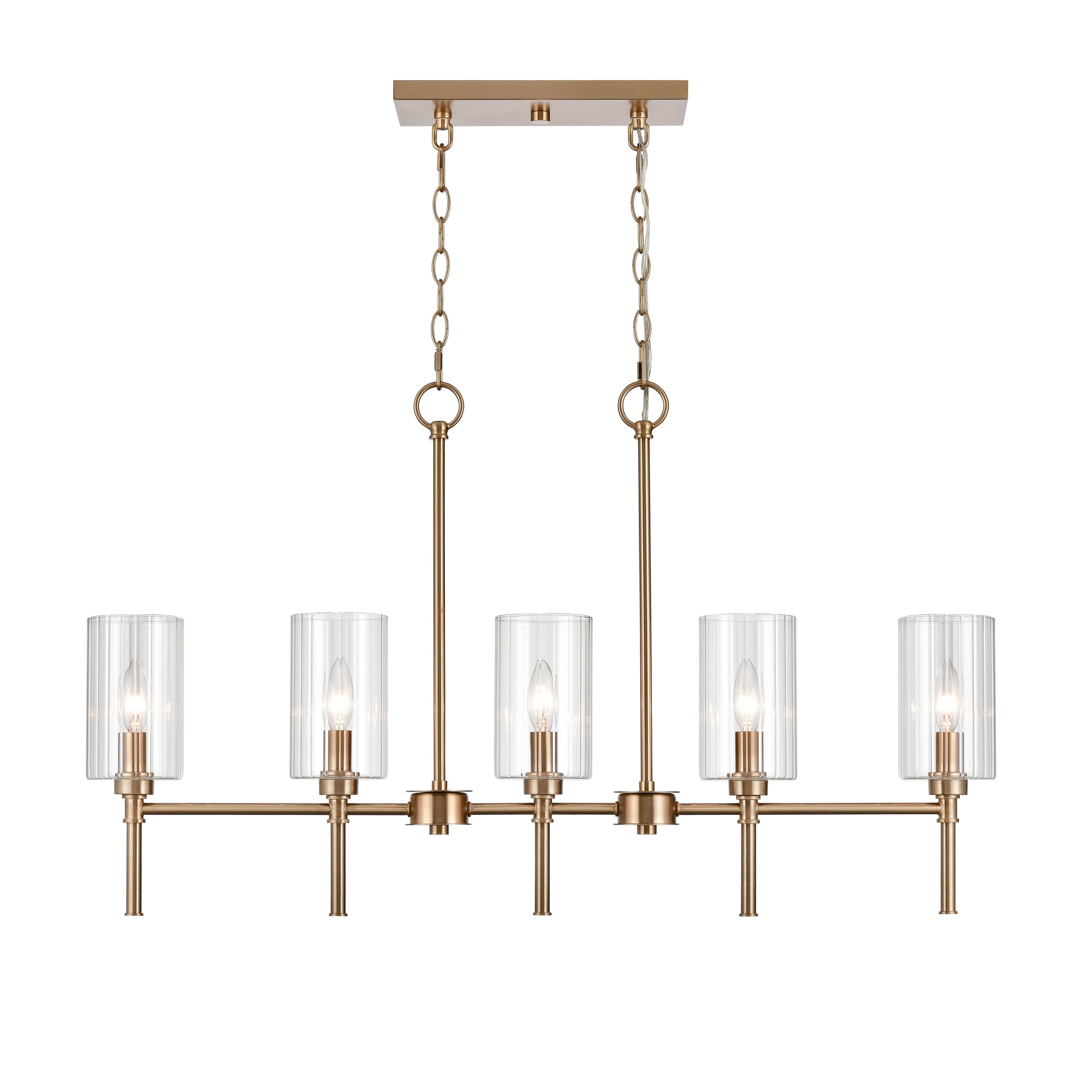Millennium Lighting 9925-MG Chastine 5 -Light Brushed Gold Modern/contemporary For Use in Bedrooms, Dining Rooms, Foyers, Kitchens, Living Rooms Chandelier