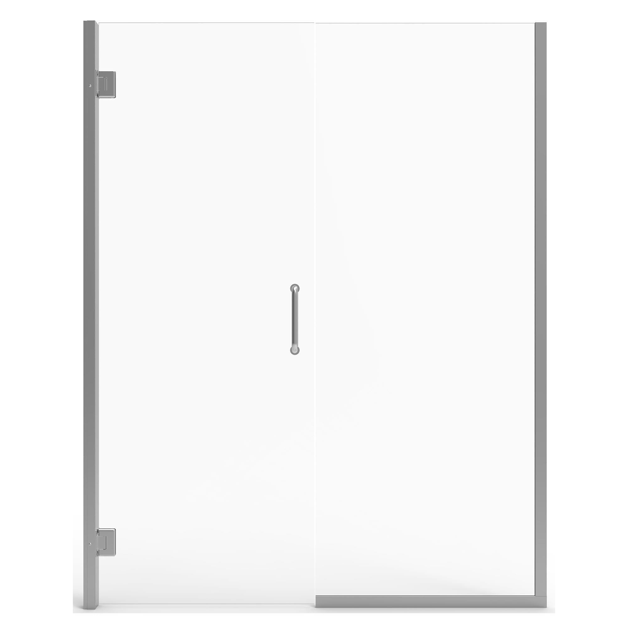 Silver Shine 58-in to 59-in x 72-in Frameless Hinged Soft Close Shower Door | - American Standard AM00812400.213