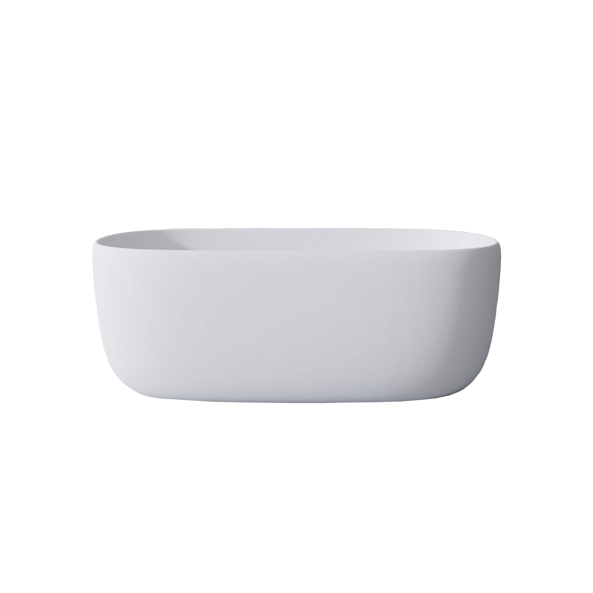 Tatayosi T191225 51 Inches Freestanding Bathtub Resin Stone Soaking Bathtub Solid Surface Modern Tubs with Overflow and Pop-up Drain in White