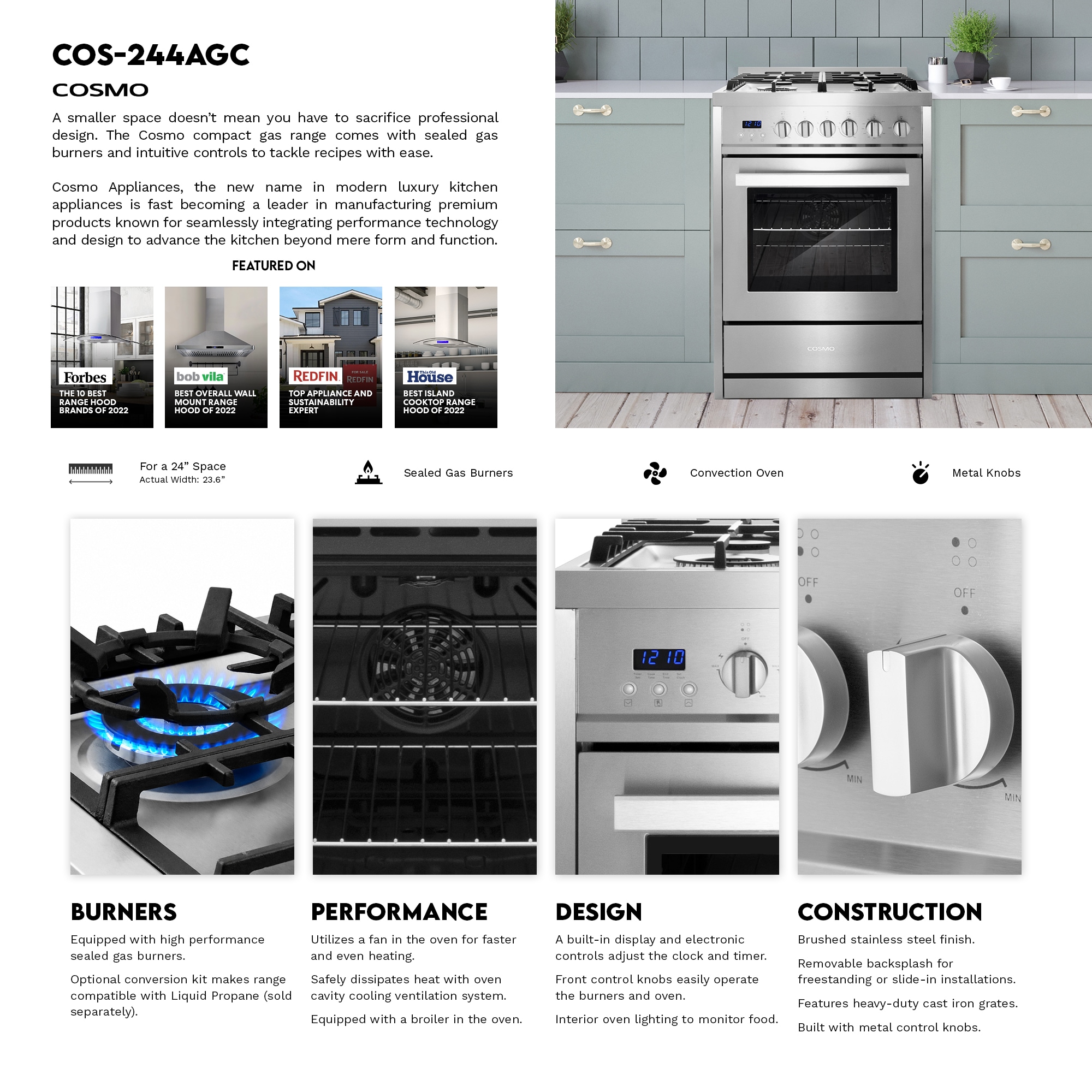 Cosmo COS-244AGC Freestanding-Gas-Ranges - View #3