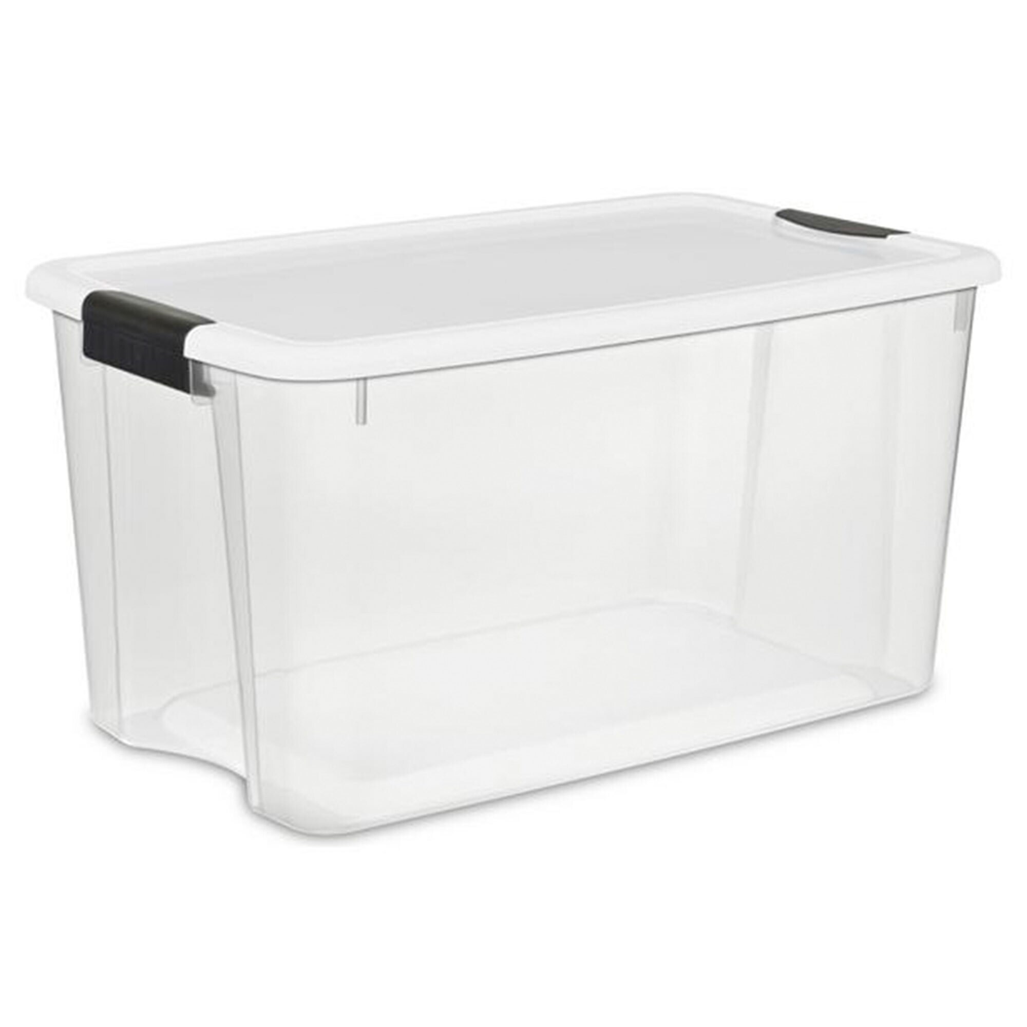 Sterilite Corporation 4-Pack Medium 17.5-Gallons (70-Quart) Clear Tote with  Latching Lid at