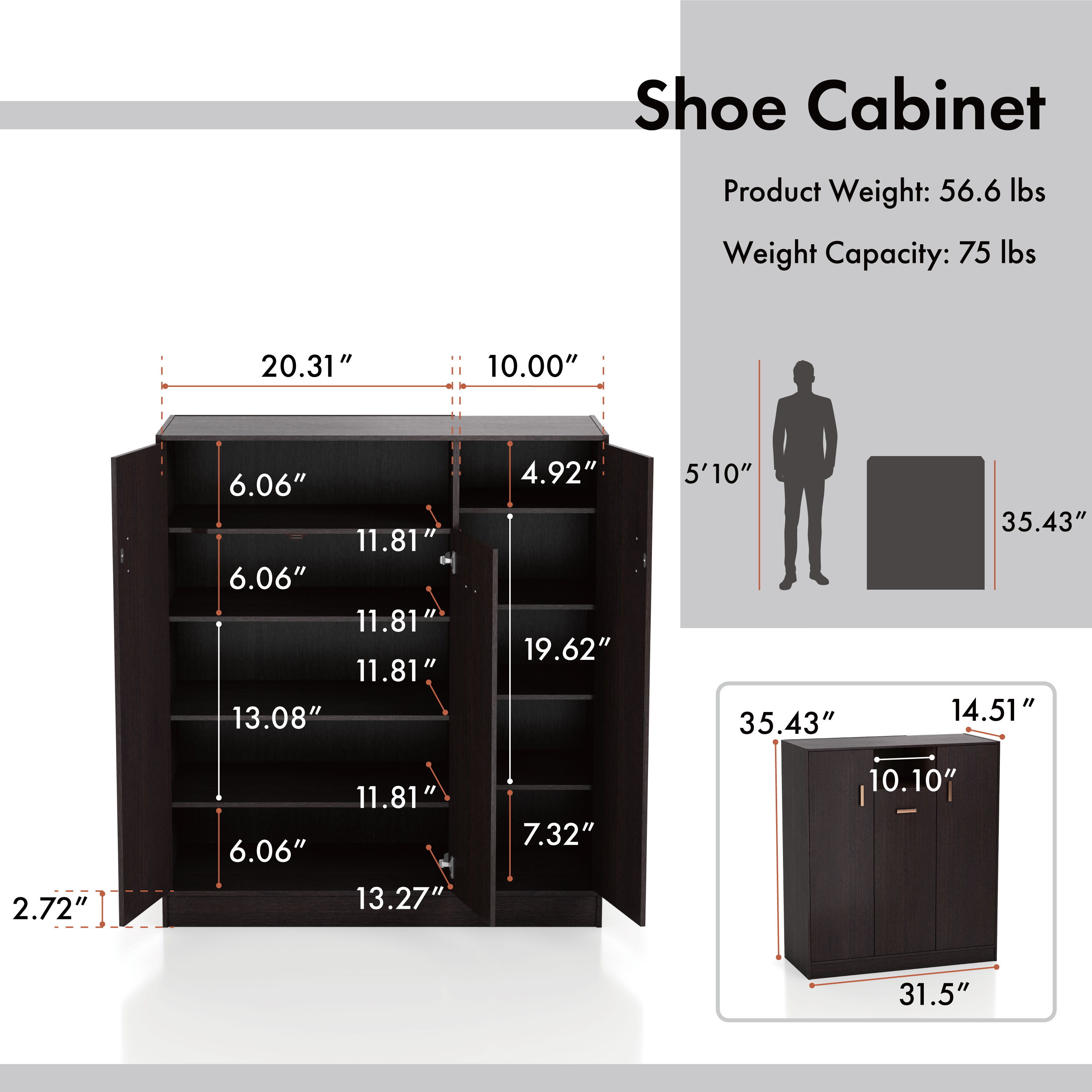 Furniture of America YNJ-2360C5 Shoe-Racks - View #3