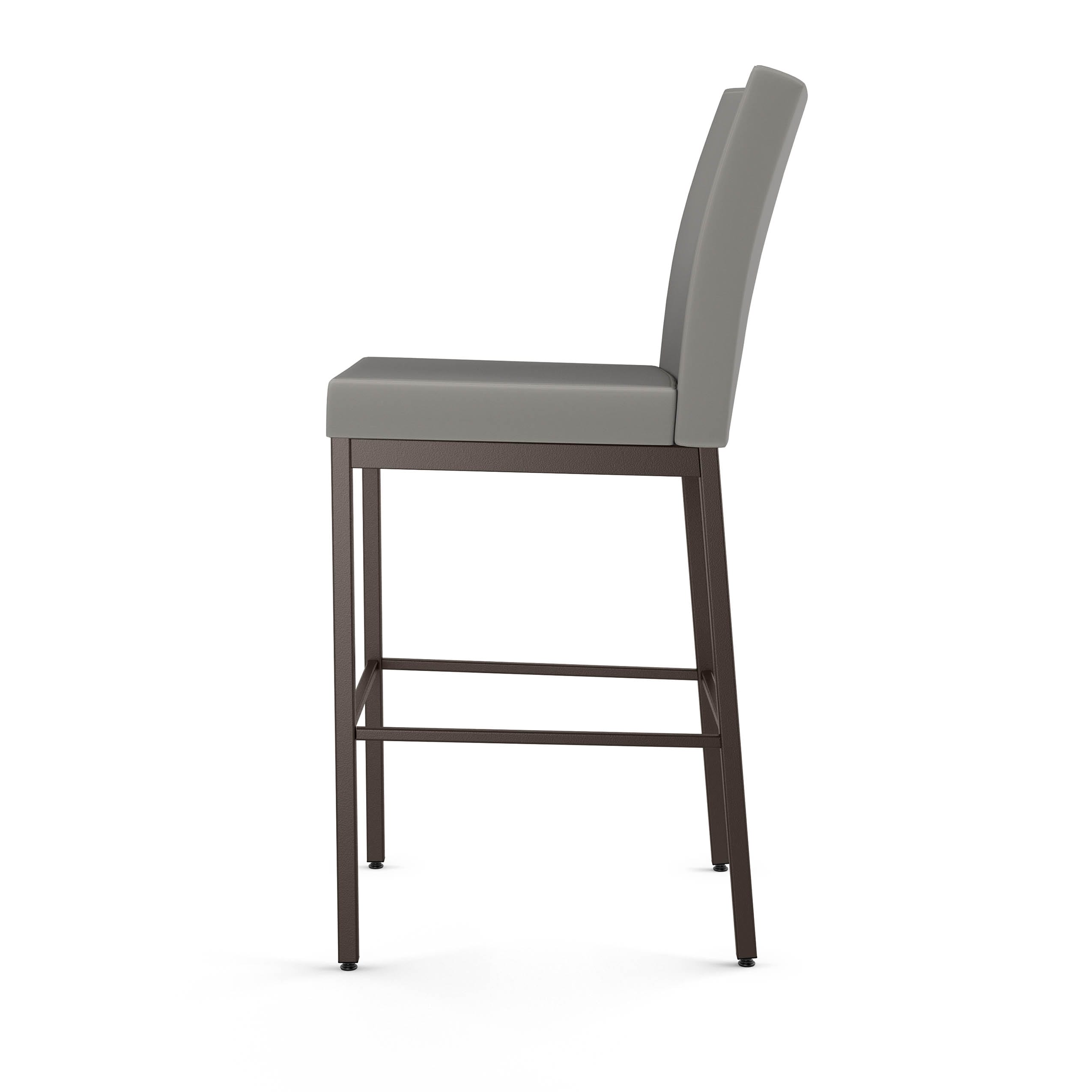 Elegant Perry 26'' Beige Faux Leather Counter Stool with Metallic Base