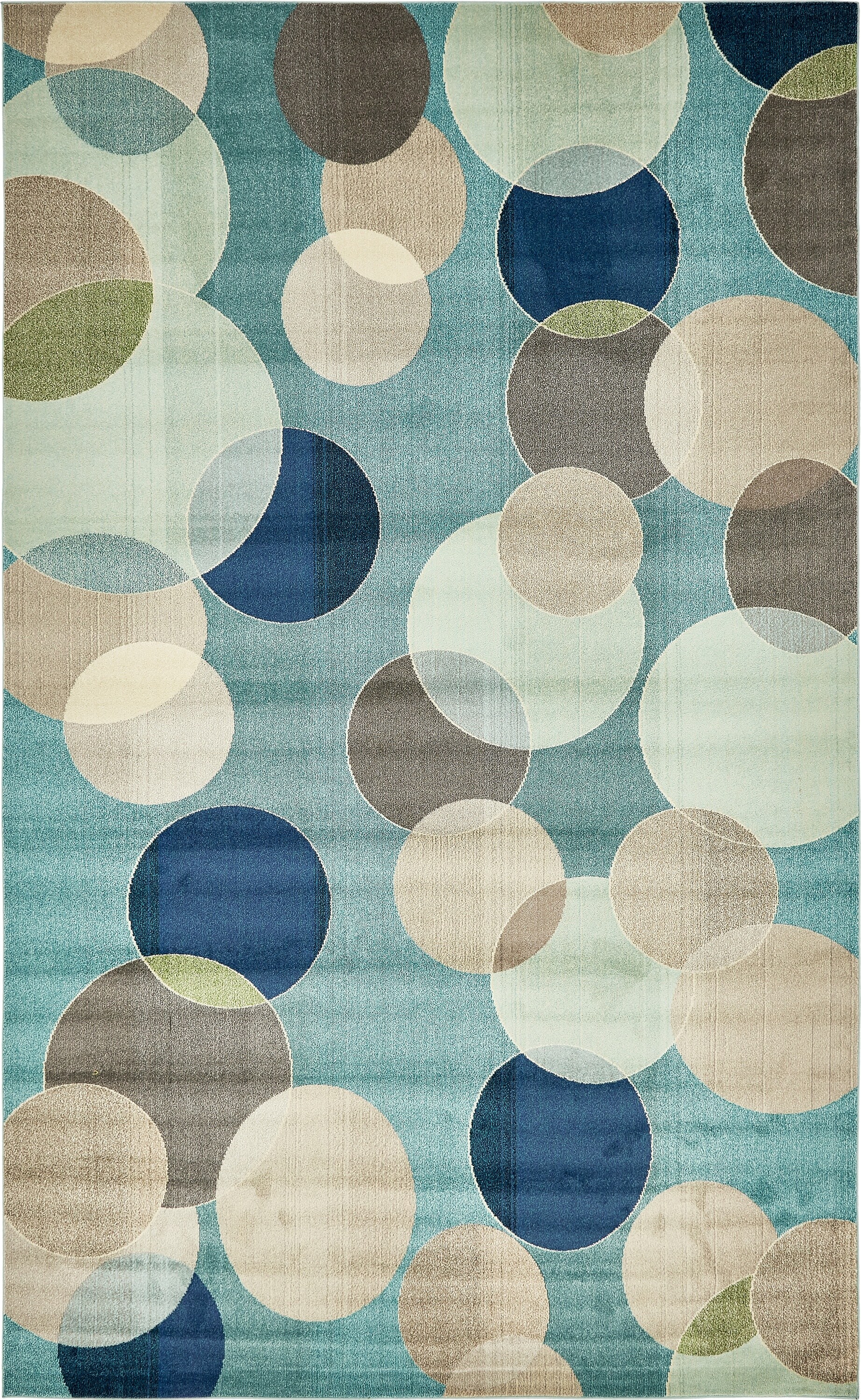 Unique Loom 3139814 Seaside Chromatic 11 x 16 (ft) Loomed Polypropylene Blue/Beige Rectangular Indoor Geometric Coastal Area rug