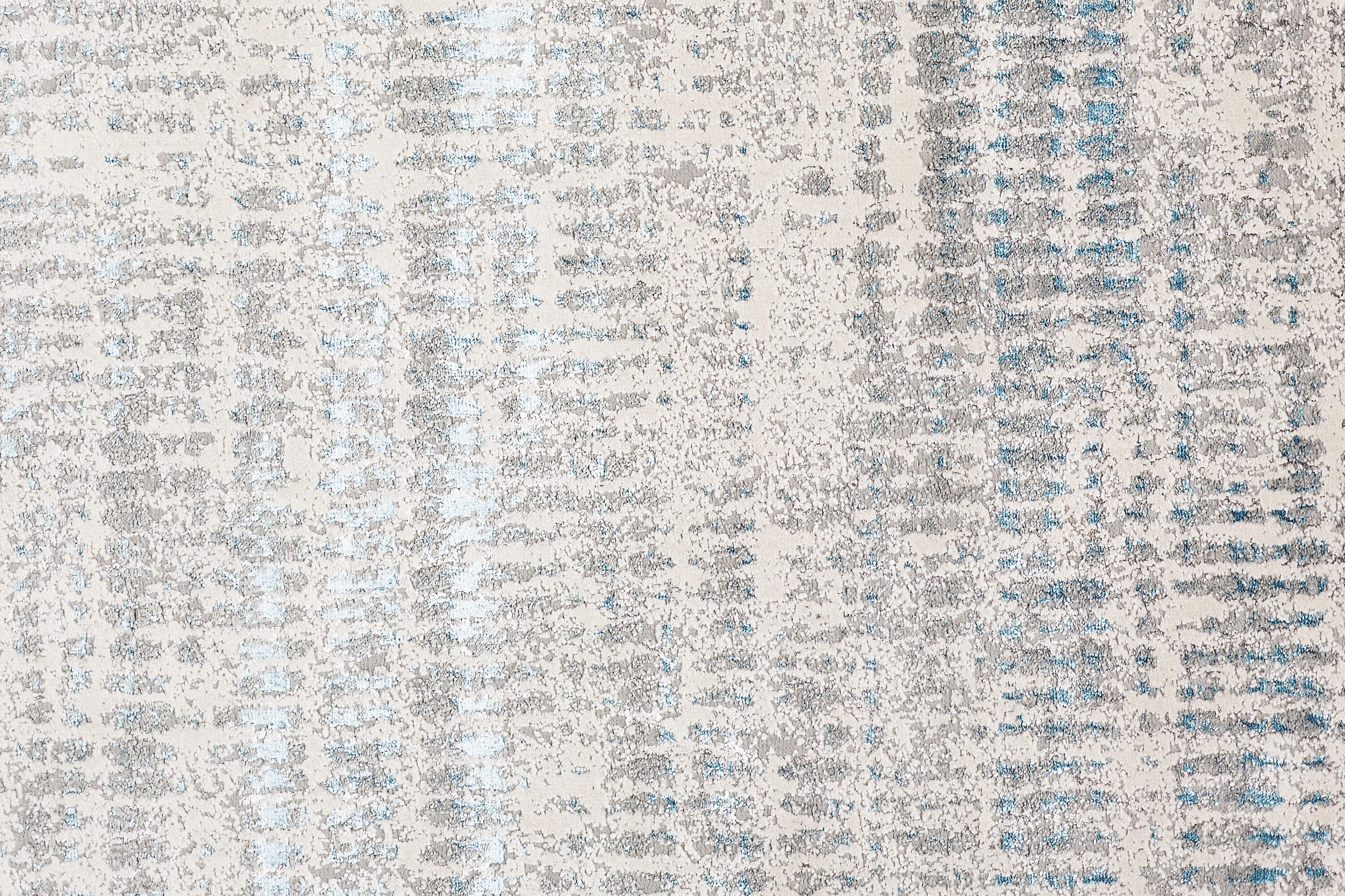 Blue Abstract Reversible Rectangular Synthetic Rug 4' x 6'
