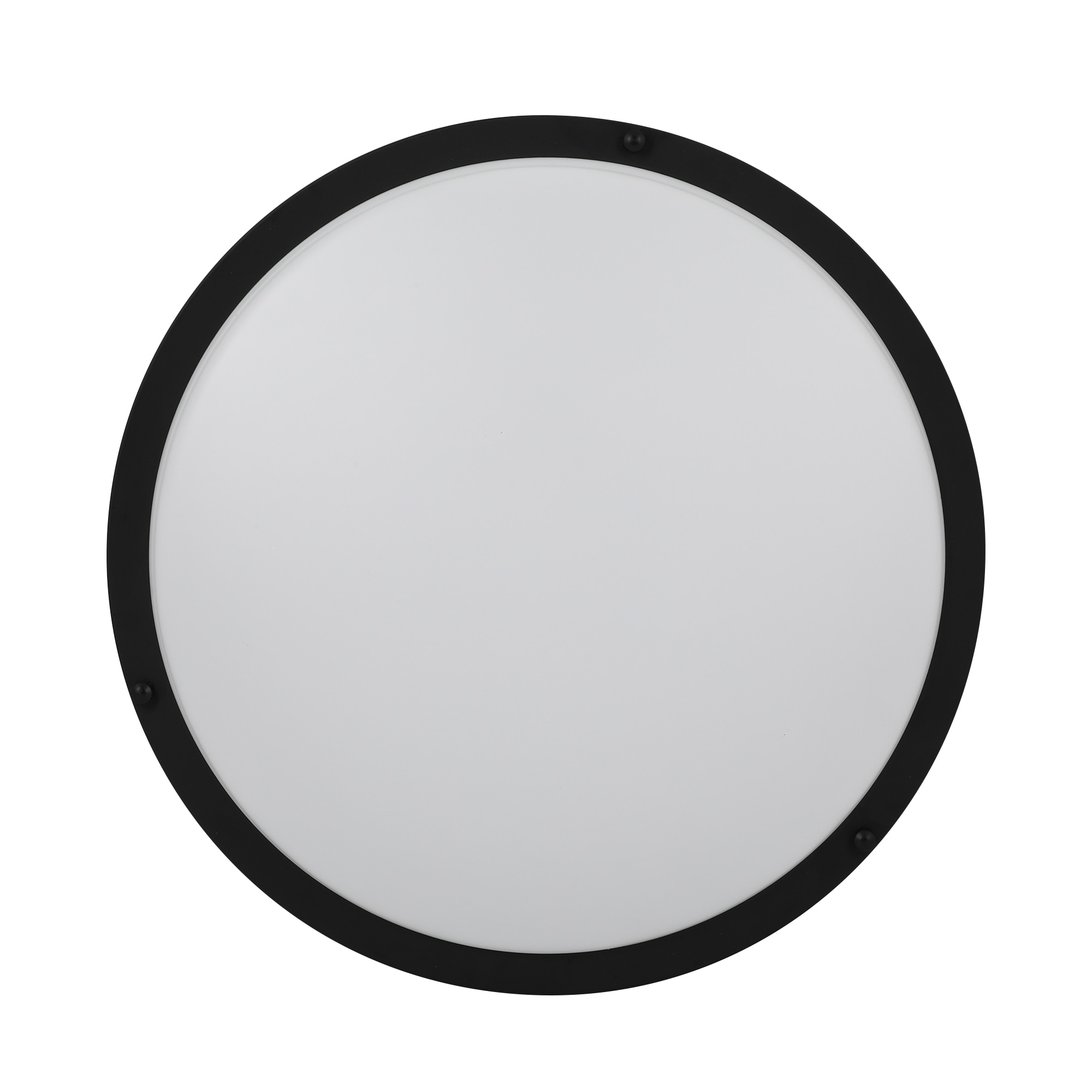 Matte Black 16" LED Flush Mount Ceiling Light with White Shade
