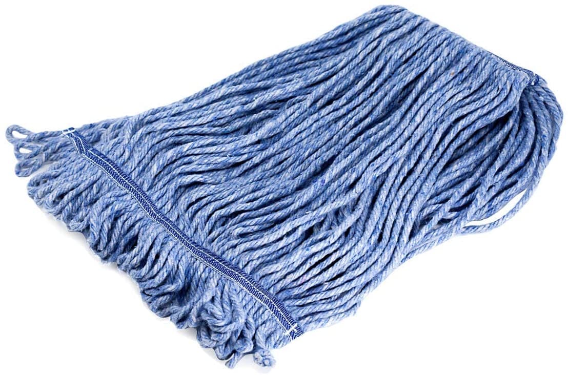 Heavy Duty Blue Cotton Flat Mop Head Replacement Pack