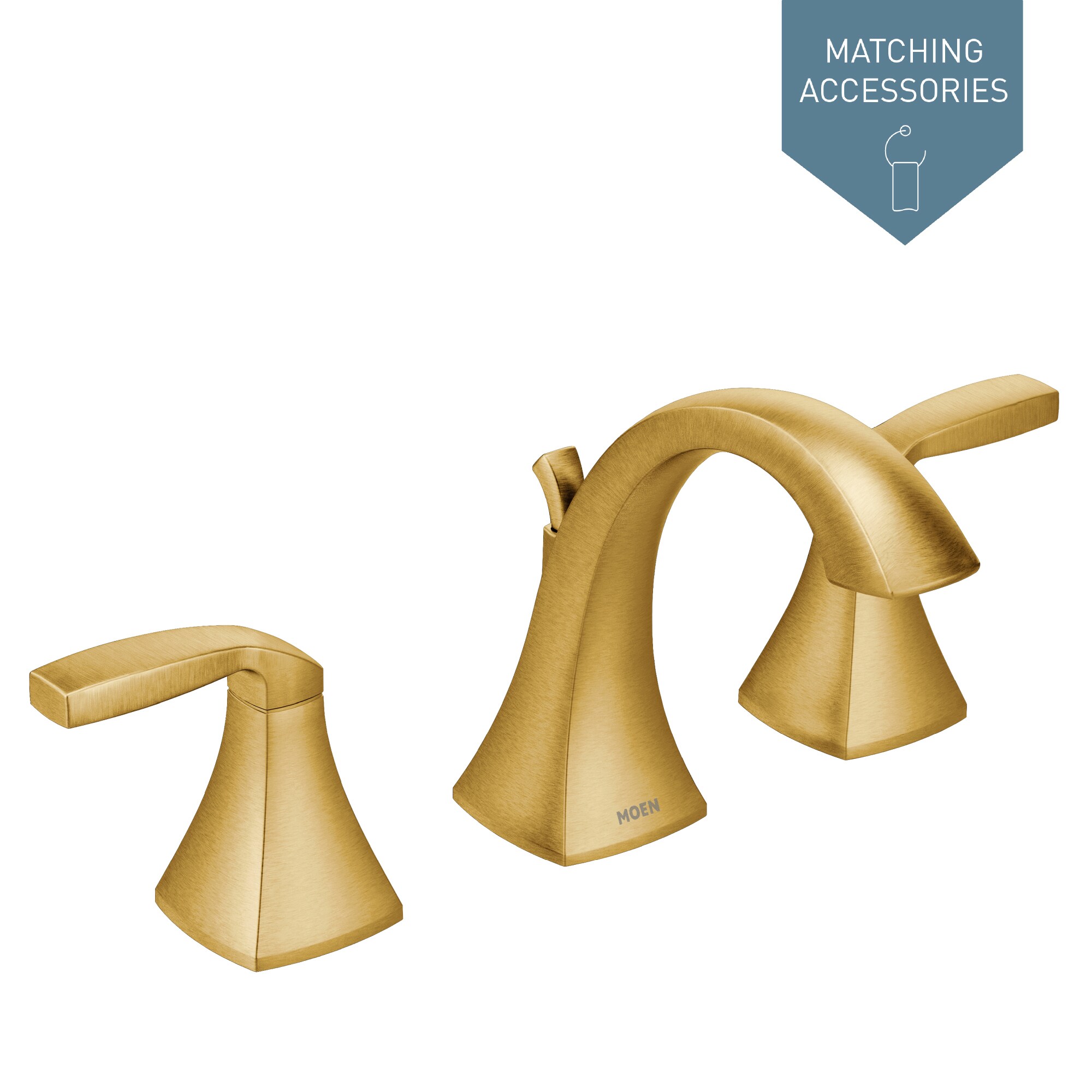 Voss Brushed Gold Two-Handle Widespread Bathroom Faucet
