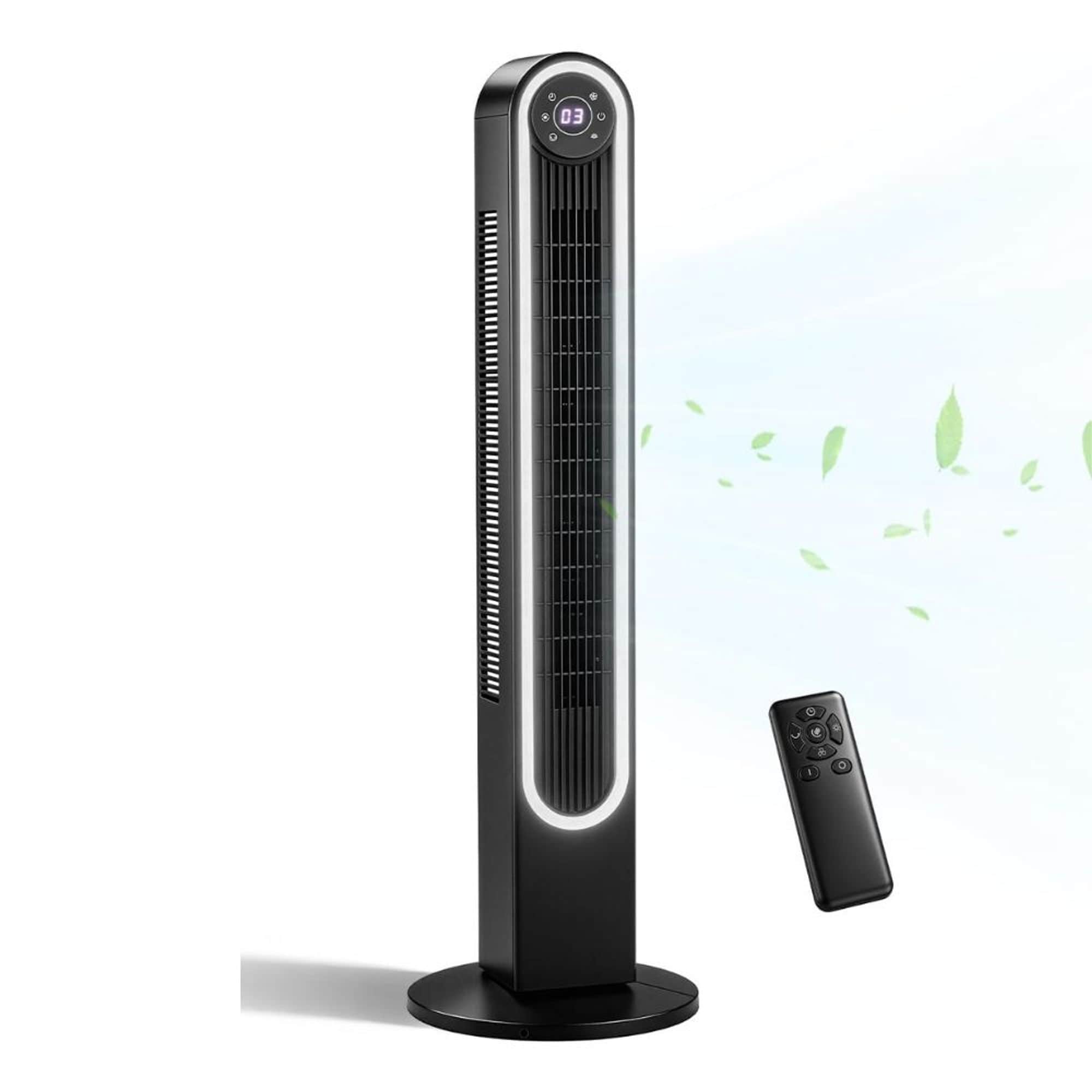 Winado  42 inch 3-Speed Portable Tower Fan in Black with Remote Control