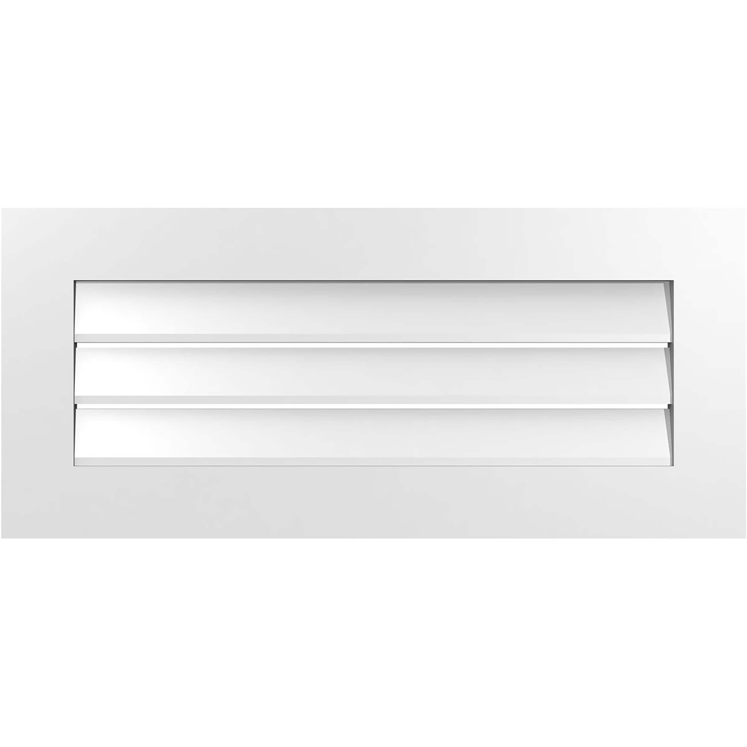 Ekena Millwork GVPVE36X1601SF 36-Inches x 16-Inches Off-white Rectangle PVC Gable Louver Vent
