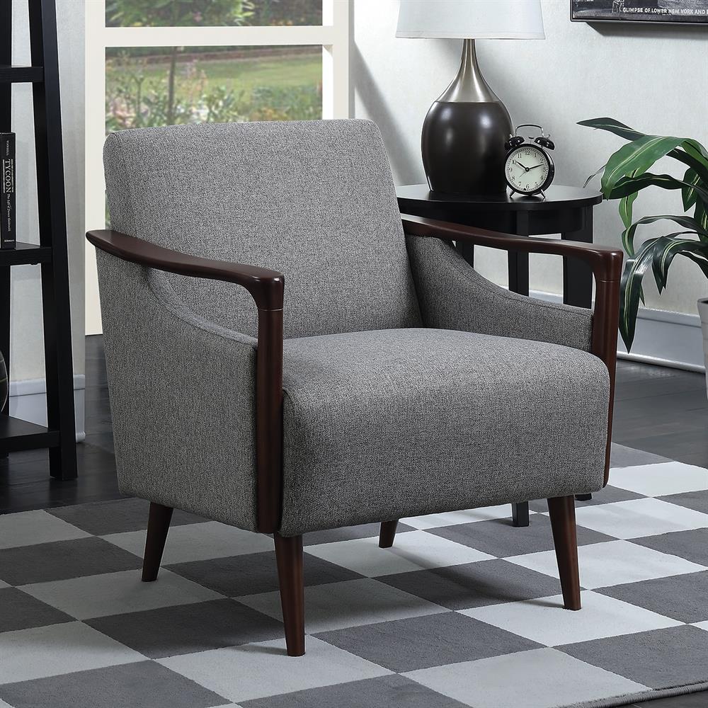 Scott Living Accents Midcentury Grey Transitional Accent Chair at Lowes.com