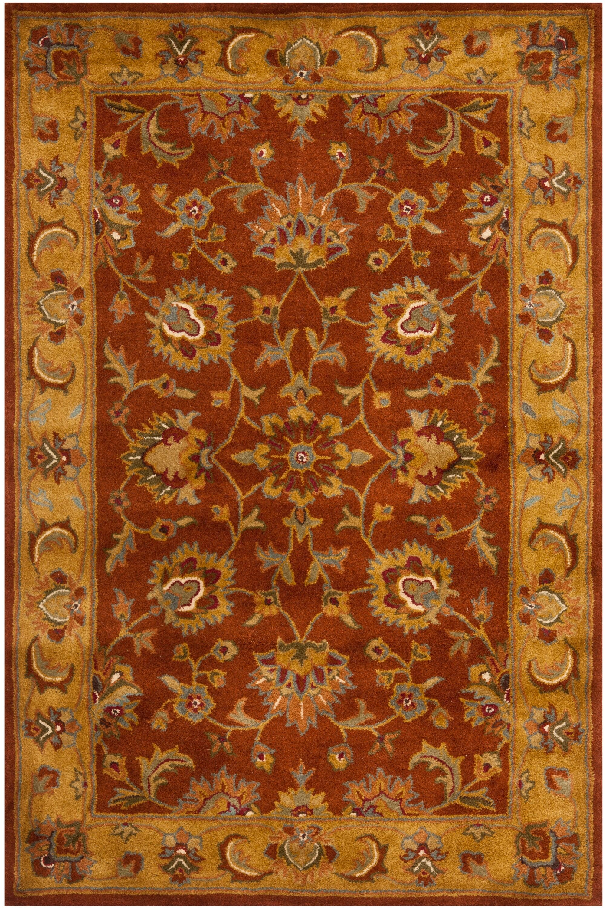 Heritage HG820 Hand Tufted Area Rug - Red/Natural - 4'x6' - Safavieh.