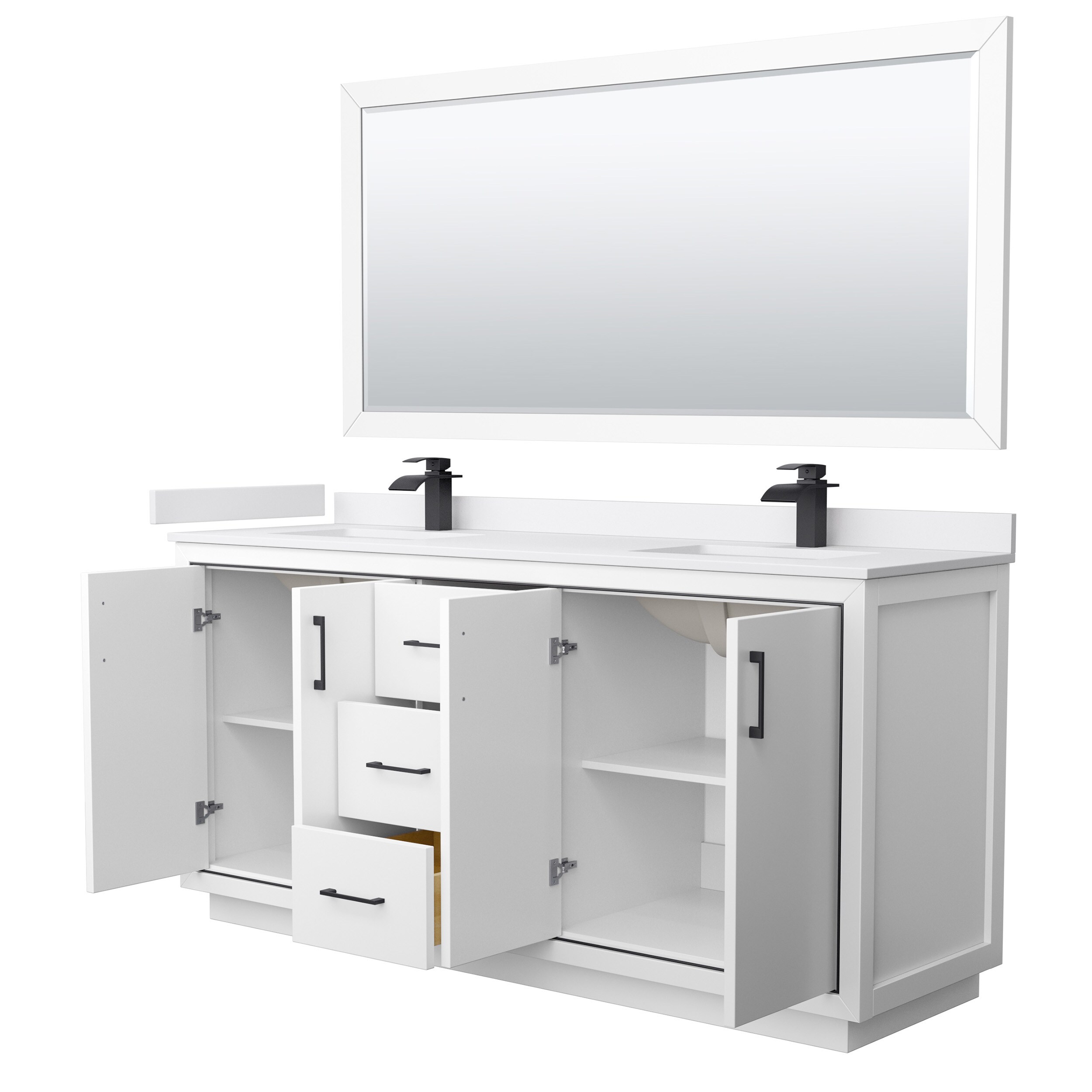 Wyndham Collection WCF111172DWBWCUNSM70 Bath-Vanity-Combo - View #2