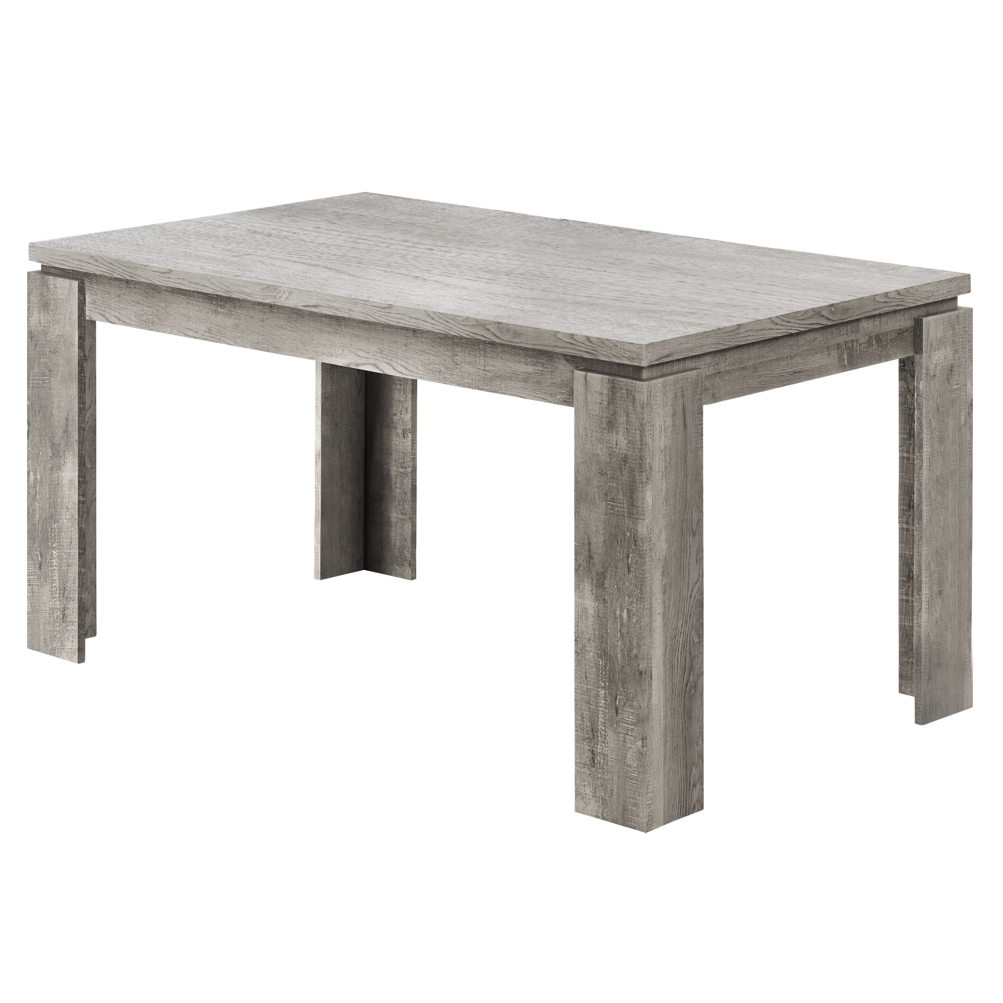 Monarch Specialties I 1087  Grey Contemporary/Modern Dining Table, Composite with Gray Composite 59-Inches L x 30.5-Inches H