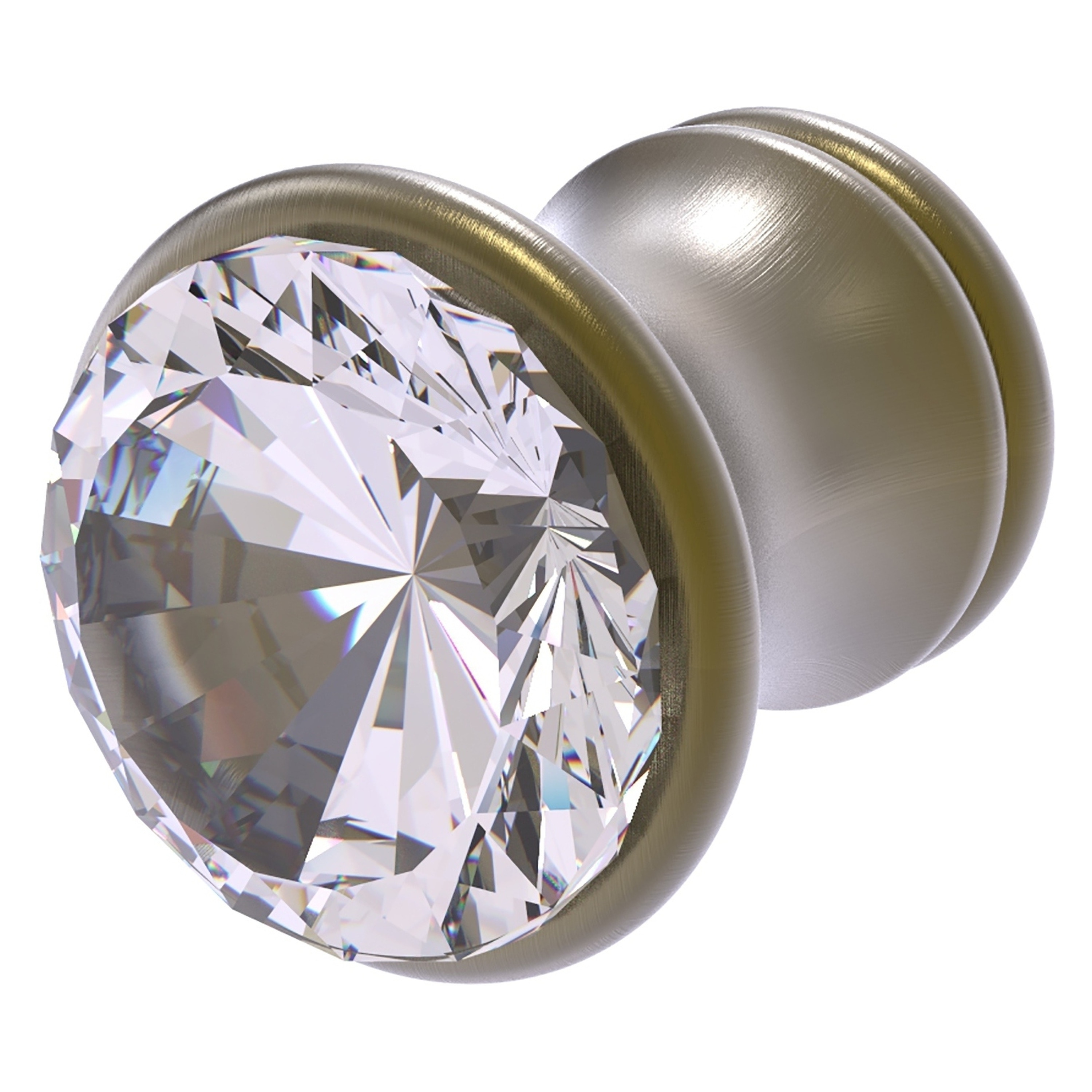 Antique Brass Round Crystal Cabinet Knob with Mounting Hardware