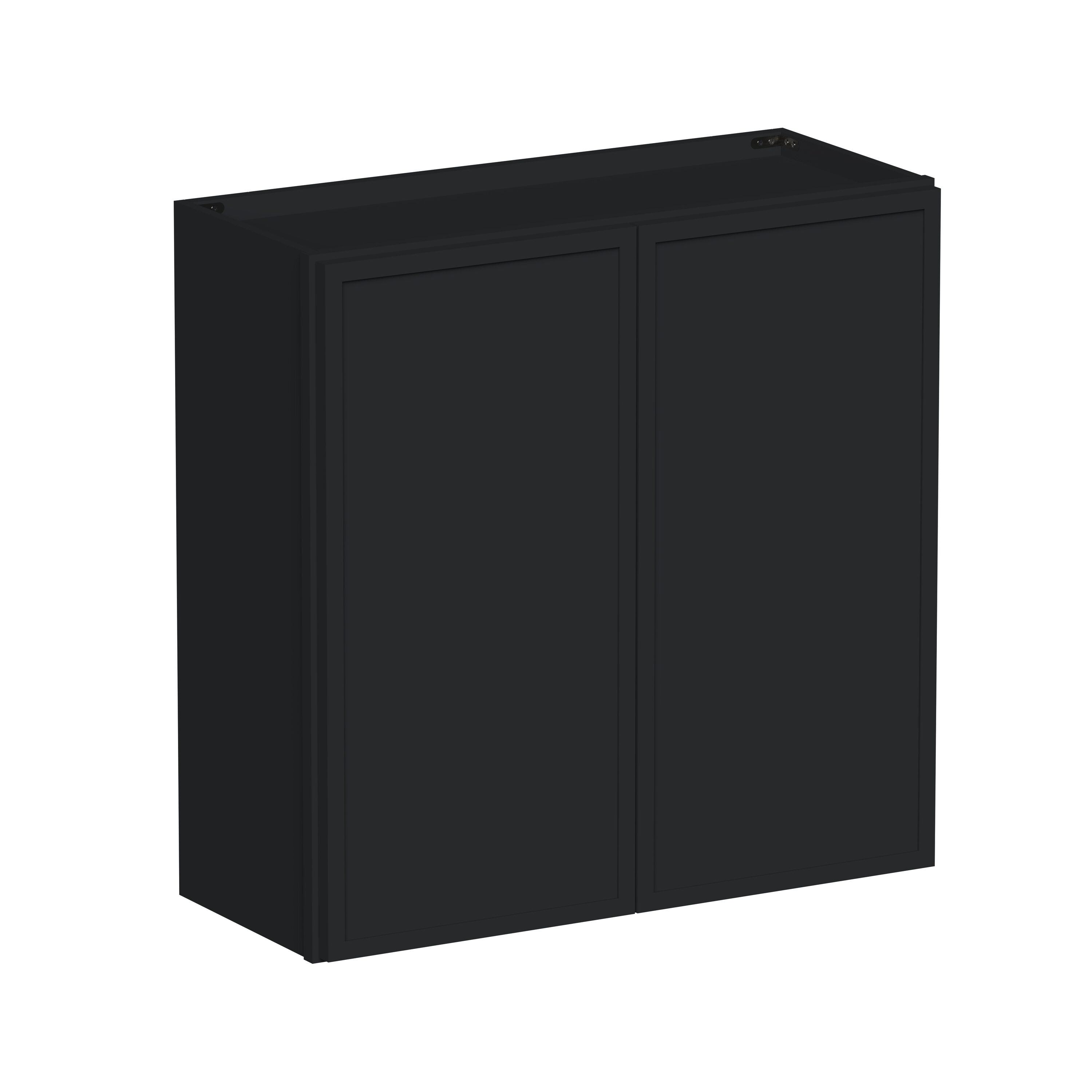 Boyel Living 30-in W x 30-in H x 12-in D Black Shaker Ready-to-Assemble Kitchen Wall Cabinet with Soft-Close Hardware #BL-W3030SSE
