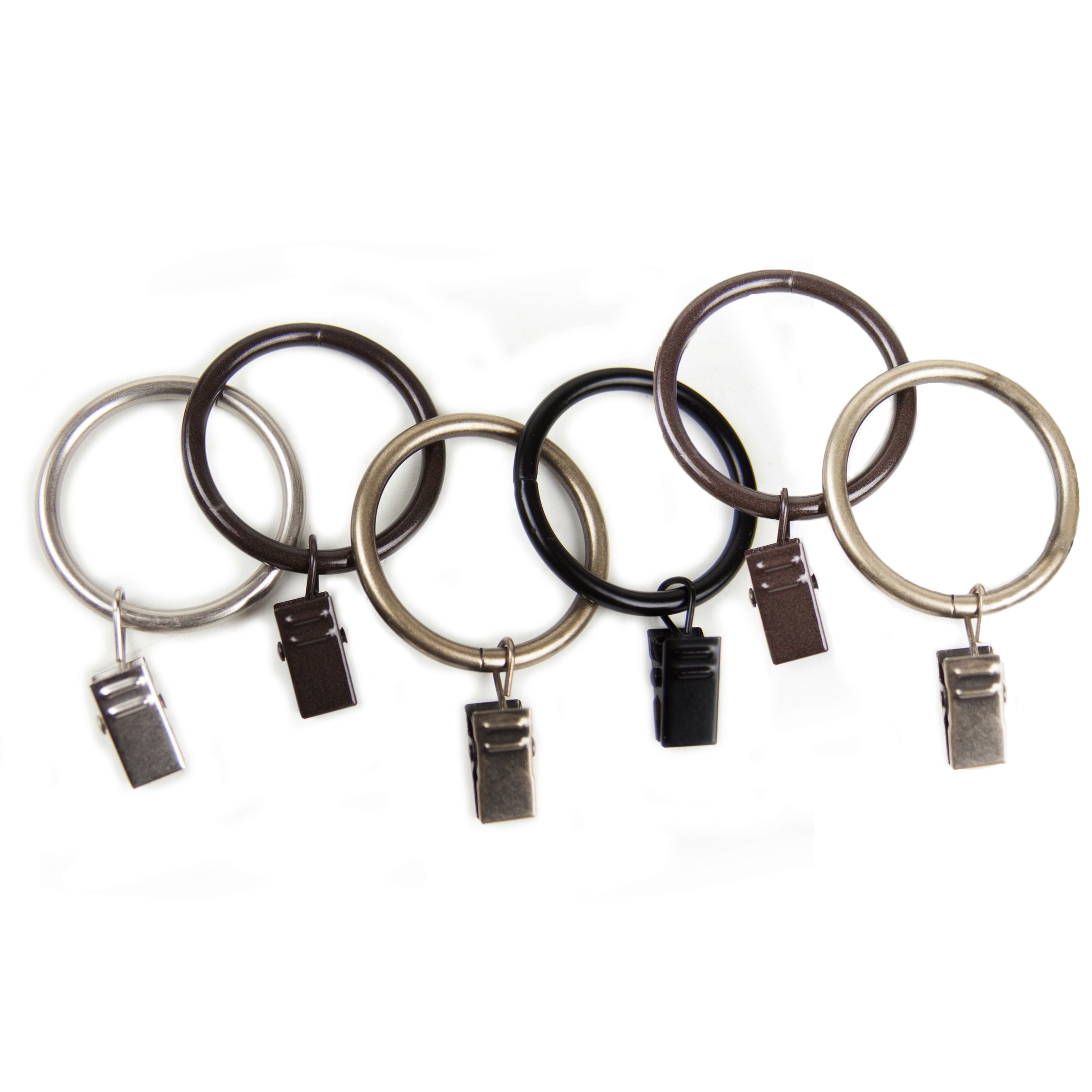 Urbanest Set of 20 1-inch Metal Curtain Rings with Clips and Eyelets, Fits  up to 3/4 Inch Rod, Bronze - Walmart.com