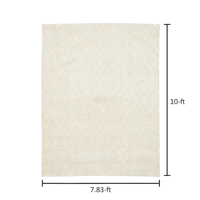 allen + roth Lucia 8 x 10 Ivory Indoor Geometric Area Rug in the Rugs ...