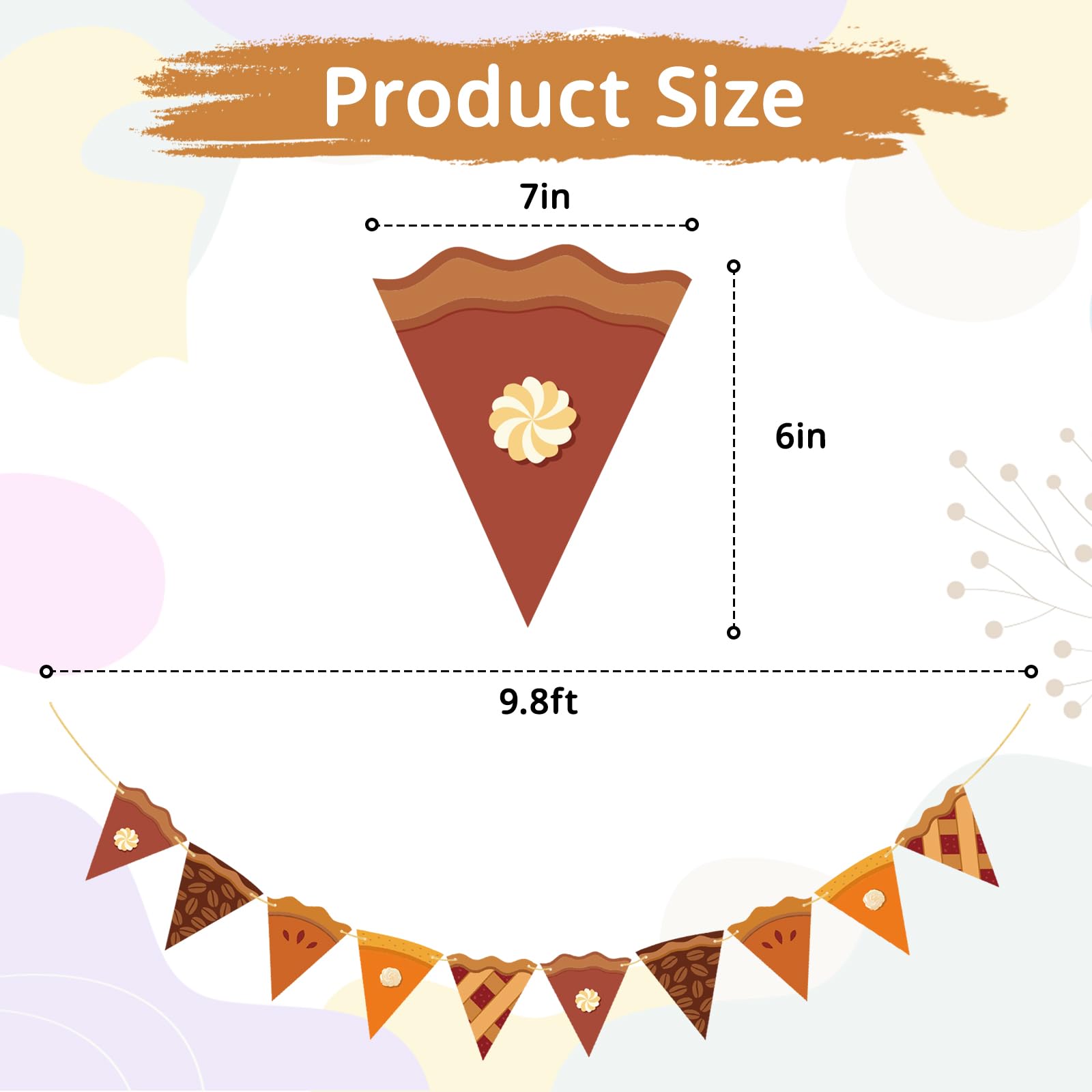 Misopily Thanksgiving Pie Banner Indoor 9.8Ft Fall Garland Decor for ...