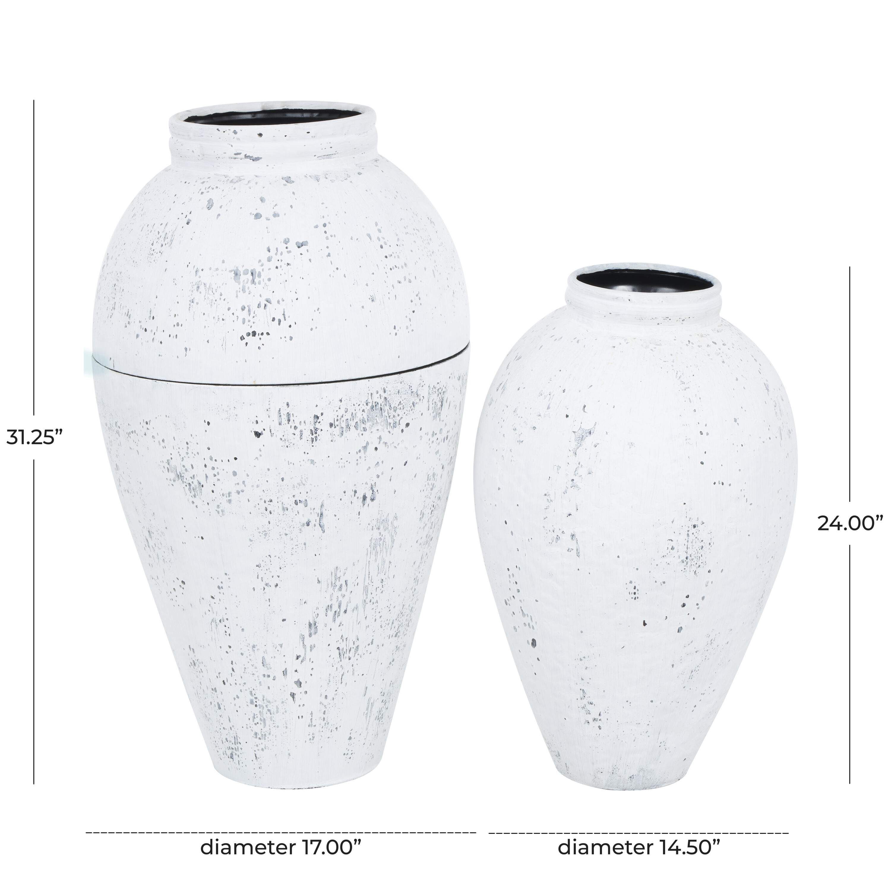 Grayson Lane 2-Pack White Metal Country Vase in the Decorative ...