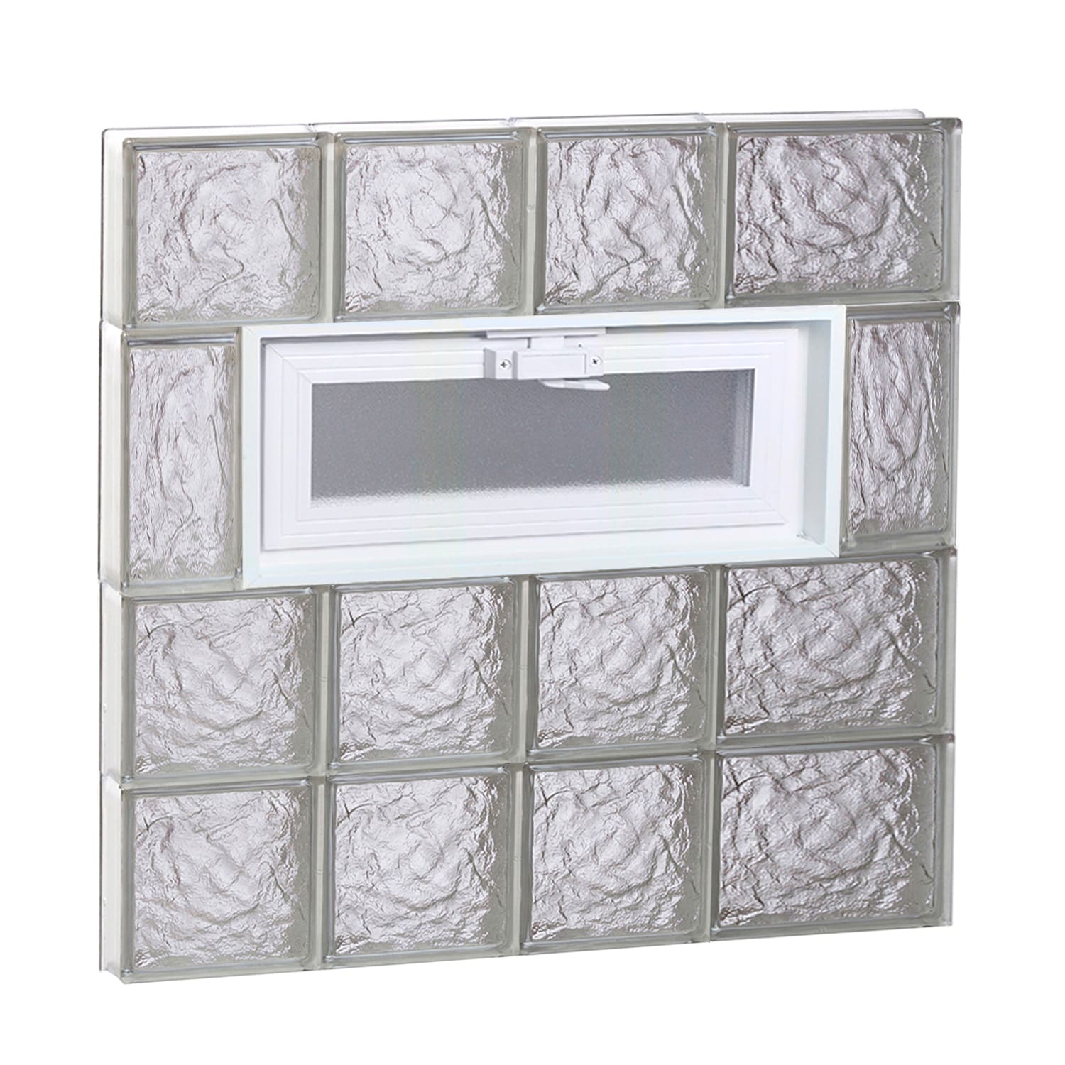 REDI2SET V2626IS Ice Glass 25-in x 25-in Frameless Replacement Vented Glass Block Window