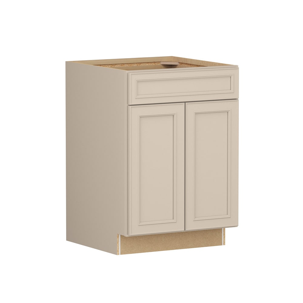 Shenandoah Irvington 24-in W x 34.5-in H x 24-in D Oat Painted Base Fully Assembled Cabinet Recessed Panel Miter