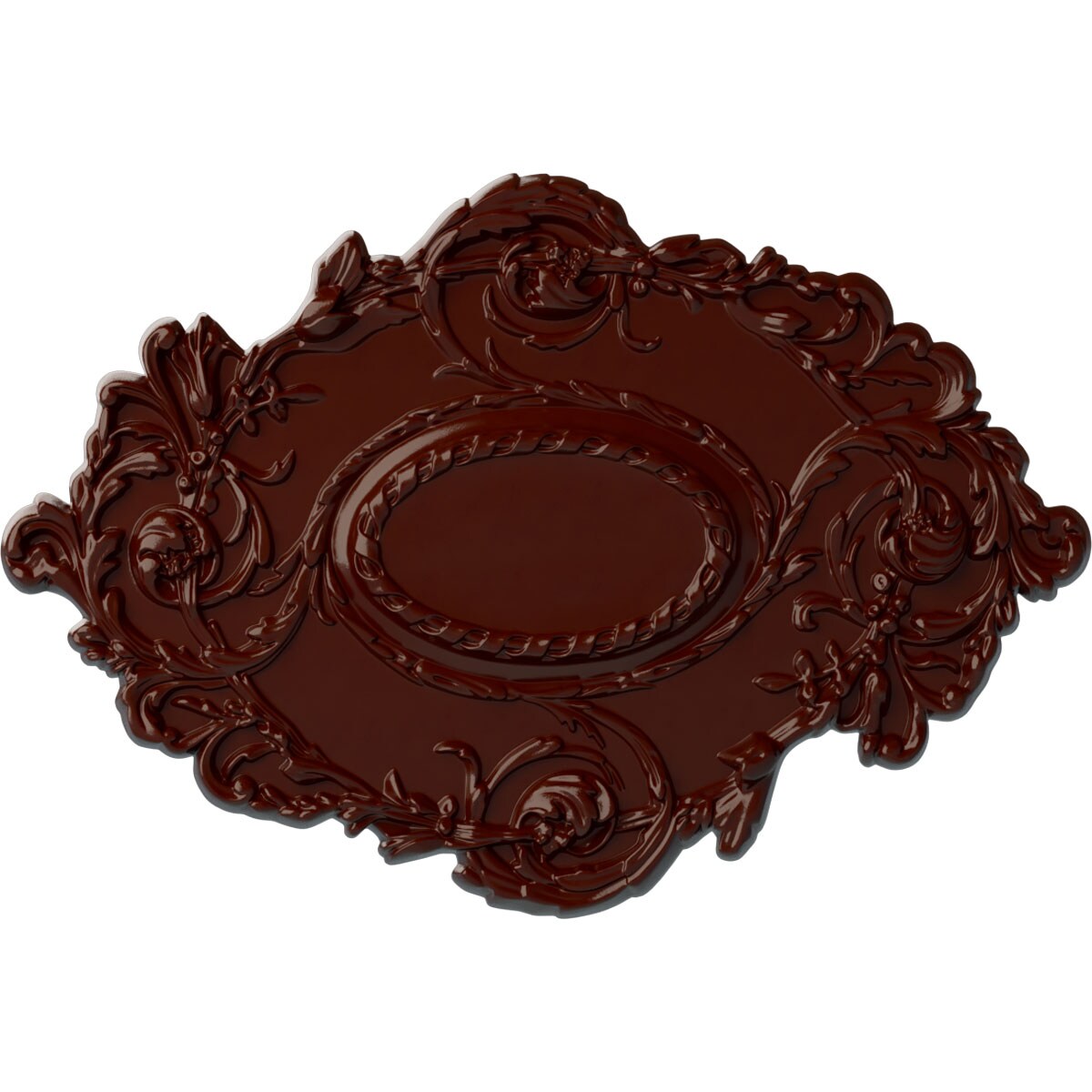 Ekena Millwork CM30KIBMF Kinsley Flowing Leaf 16.875-in W x 30.375-in L Painted Brushed Mahogany Polyurethane Whole Ceiling Medallion