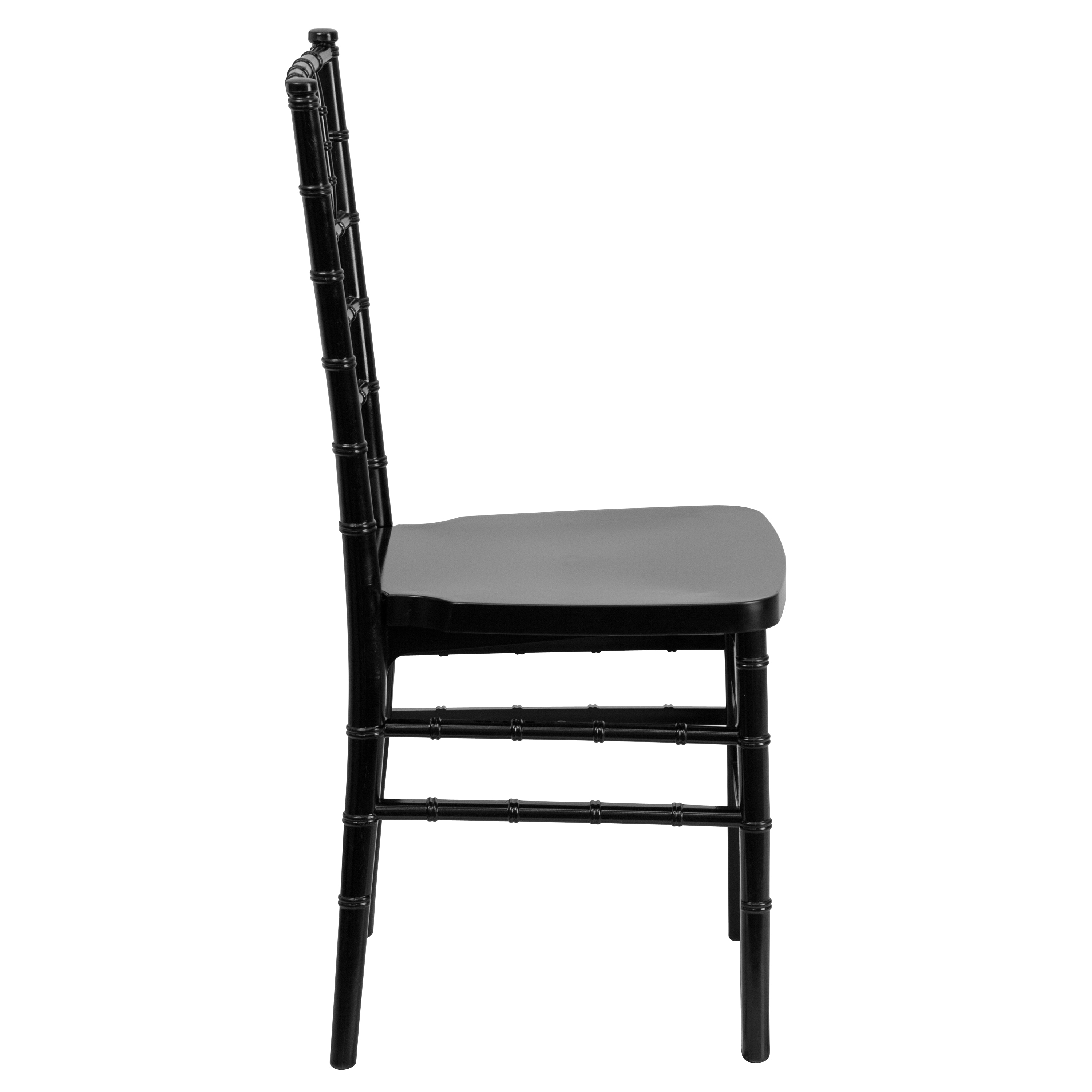 Hercules Black Resin Armless Chiavari Stacking Chair