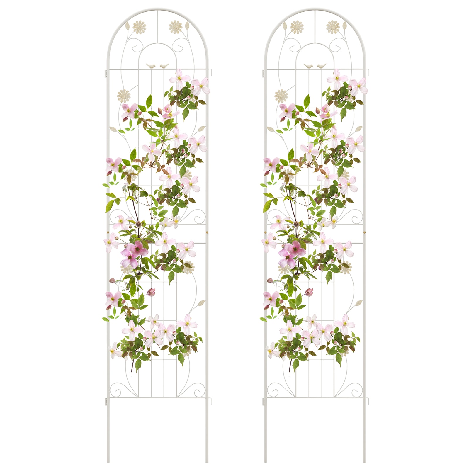  YSGT416644WH 20-Inches W x 87-Inches H White Garden Trellis For Climbing Plants For Cucumbers For Roses For Tomatoes
