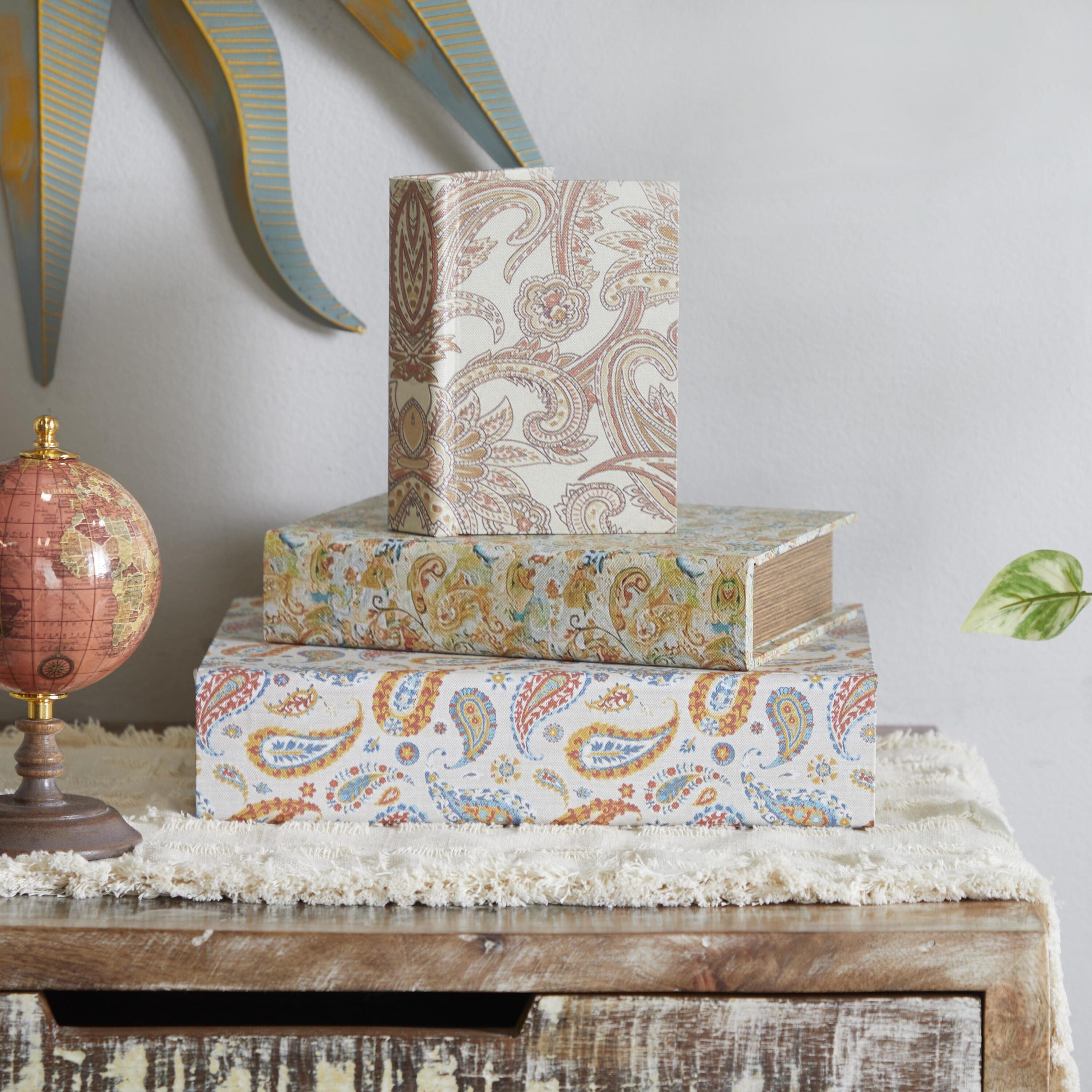 Grayson Lane 32726 3 -Pack Off-white Cotton Eclectic Decorative box