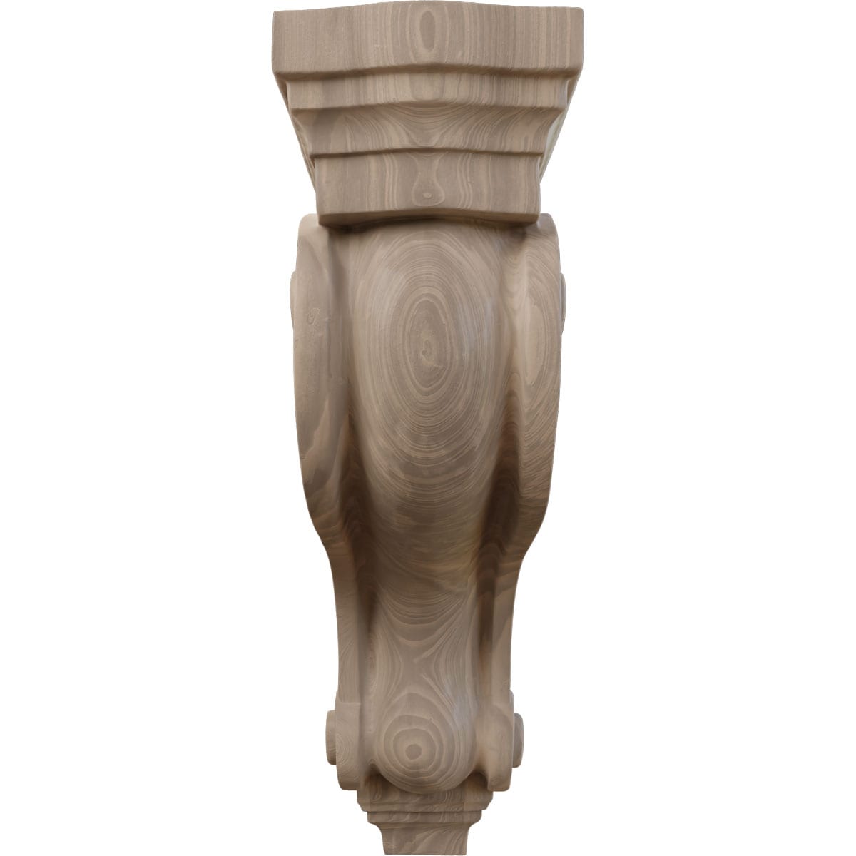 13" Hand-Carved Walnut Wood Corbel