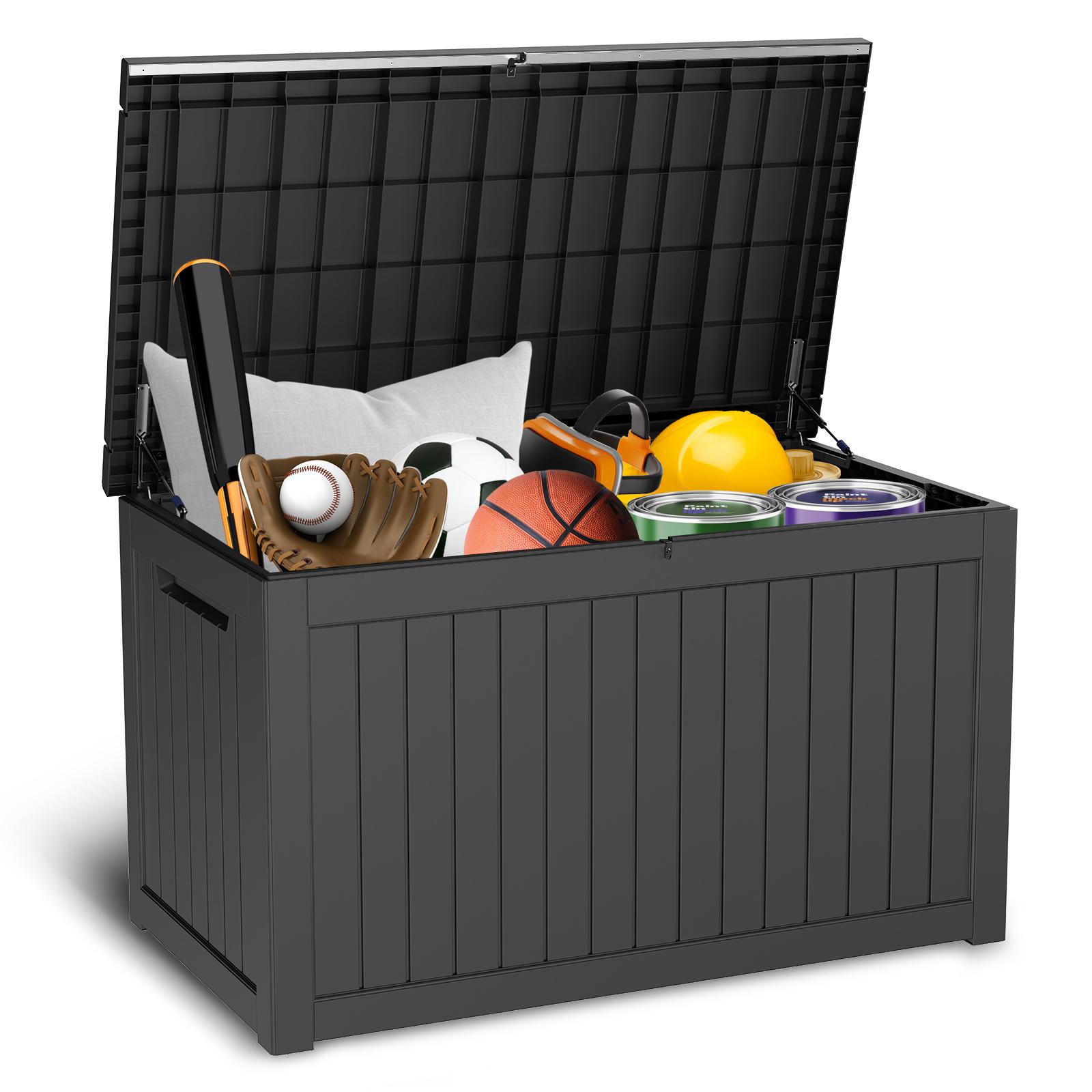 Bayfeve BFAOS-4185-GZB 230-Gallon Black Plastic Deck Box