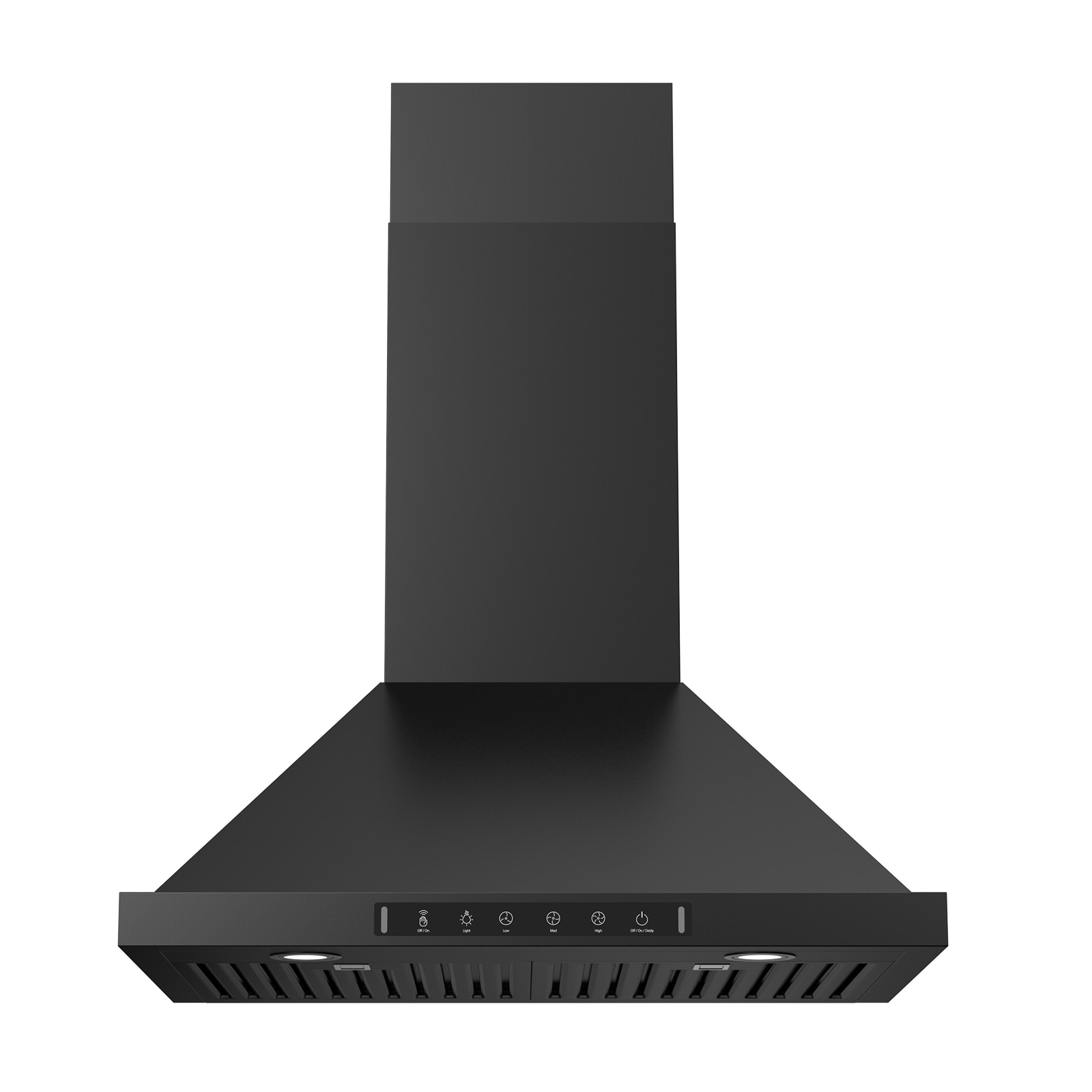 VIKIO VIKP0230BSS 30 inch Ducted 900-CFM Black Wall-Mounted Range Hood with Charcoal Filter
