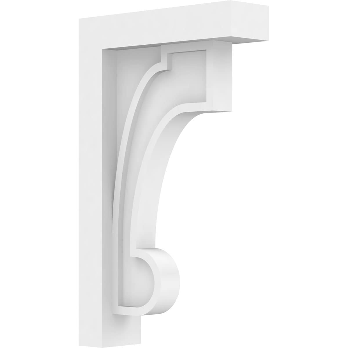 Ekena Millwork CORP02X07X12ALM 2-in x 7-in x 11.625-in Standard alma Unfinished White PVC Paintable Corbel