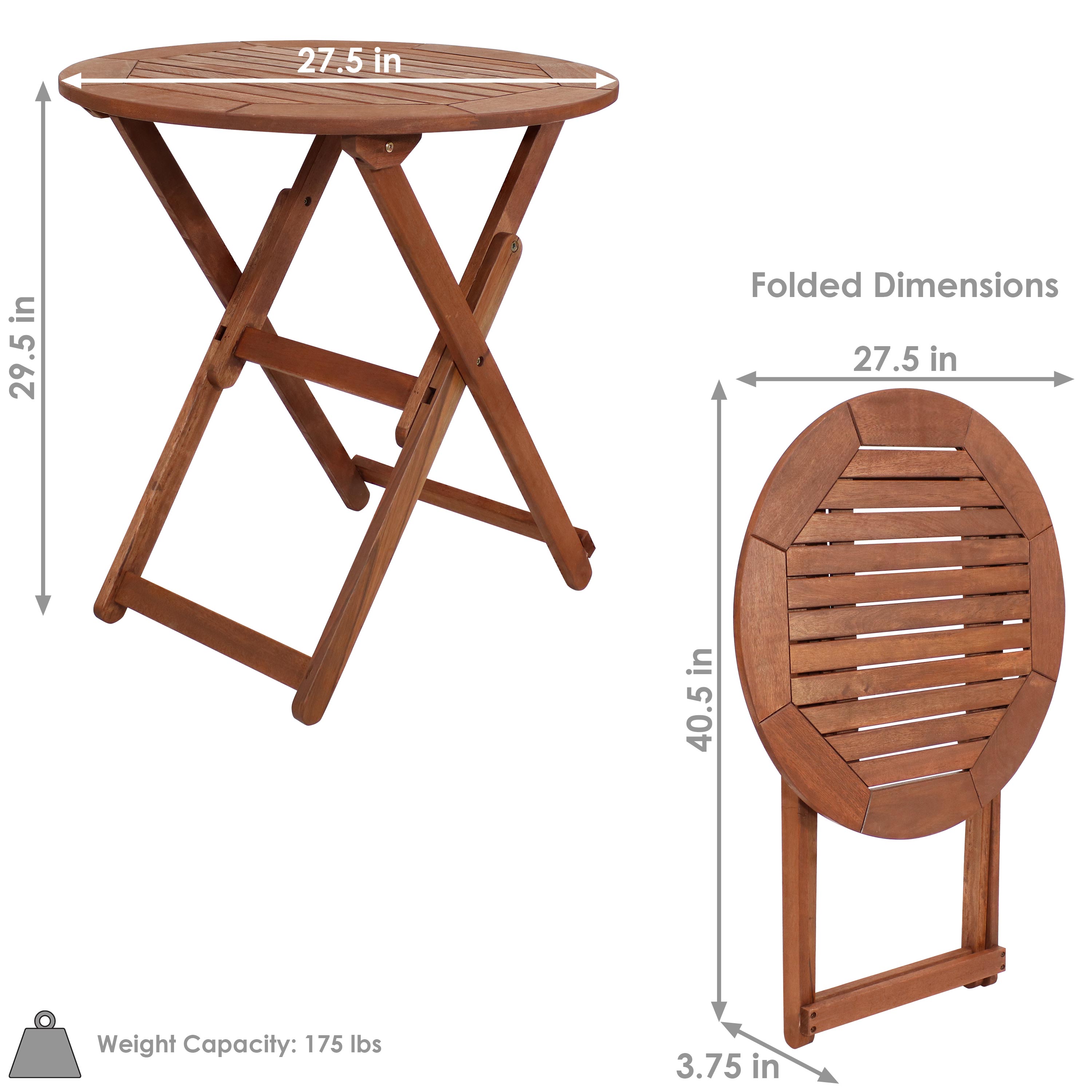 Sunnydaze Decor Round Outdoor Bistro Table 27.5-in W x 27.5-in L