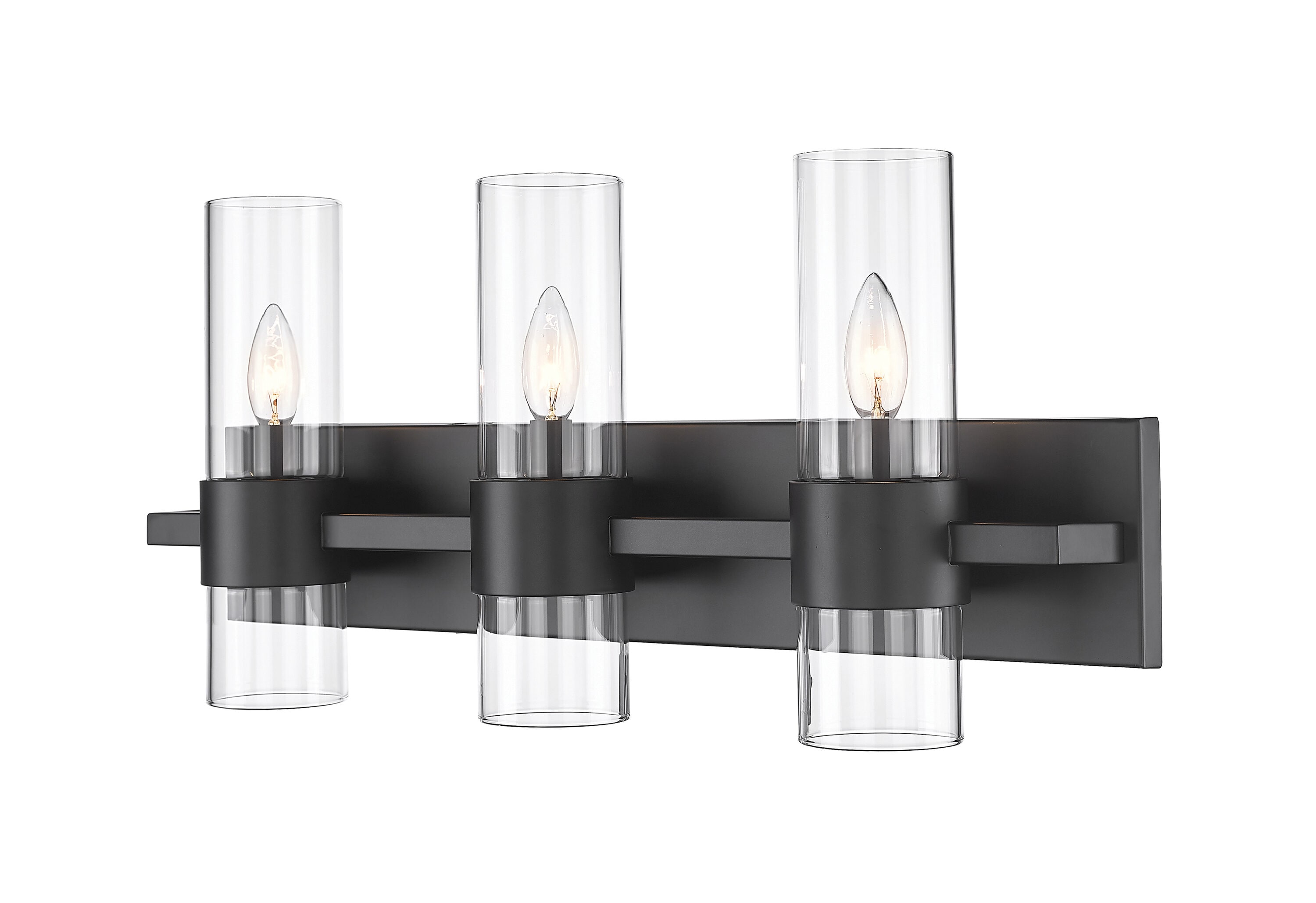 Z-Lite 343-3V-MB Lawson 25-in 3-Light Matte Black Transitional Vanity Light