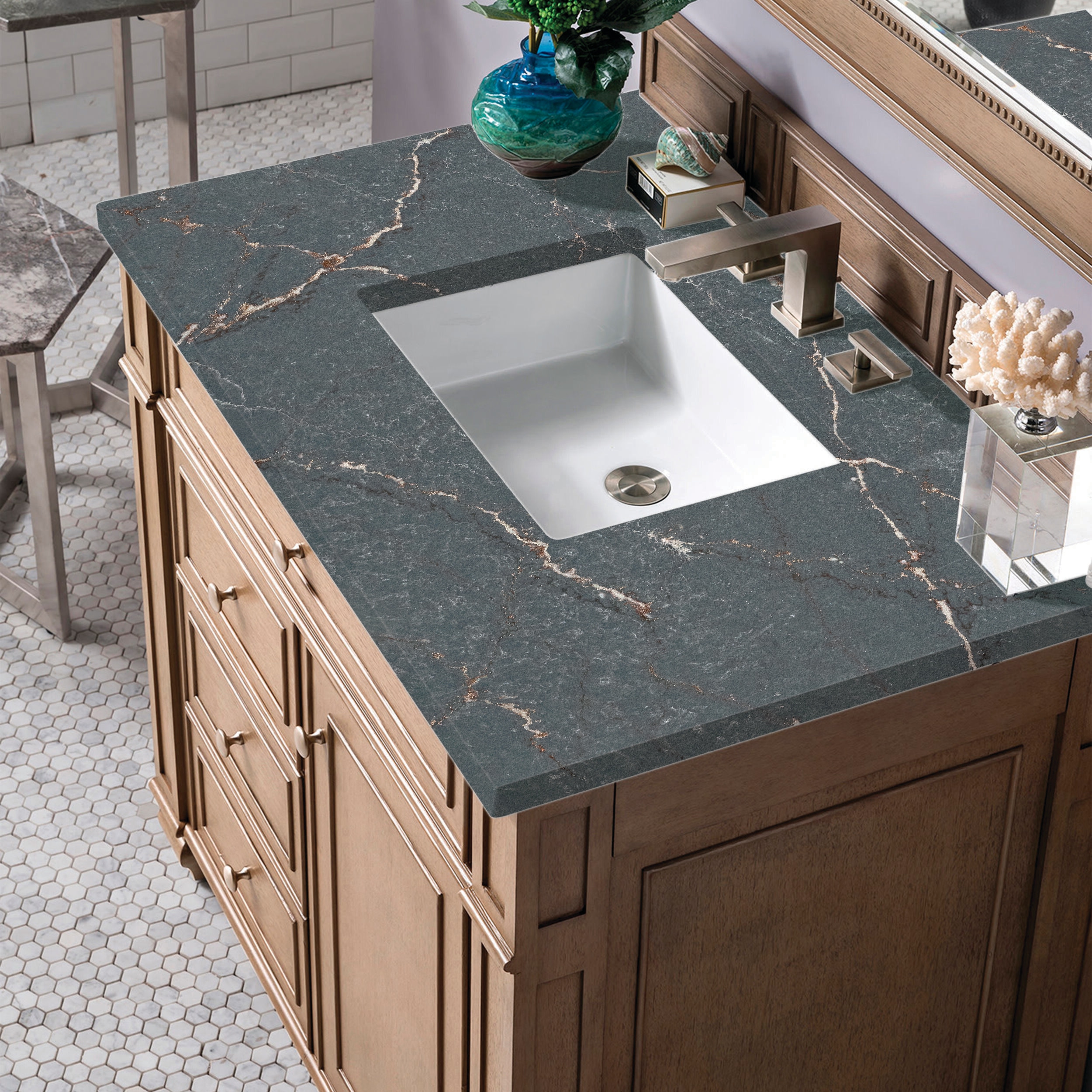 Bristol 36'' Dark Wood Single Vanity with Plywood Veneer