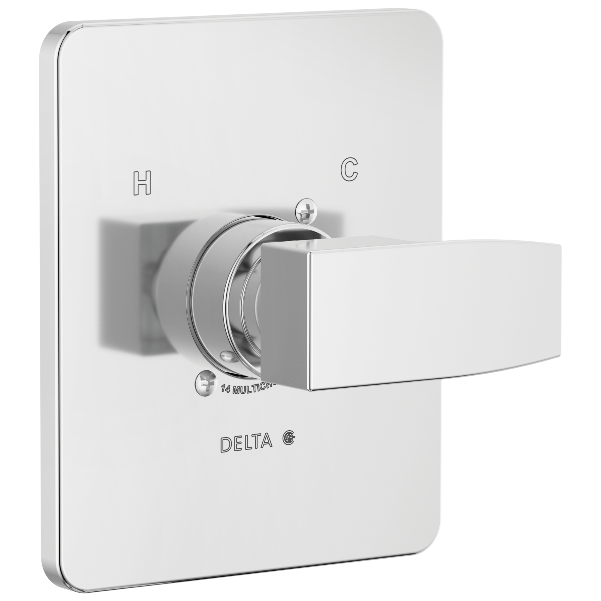 Delta T14067-PP Modern Chrome 3.19-Inches Universal Bathtub/Shower Diverter 0.5-Inches -ID