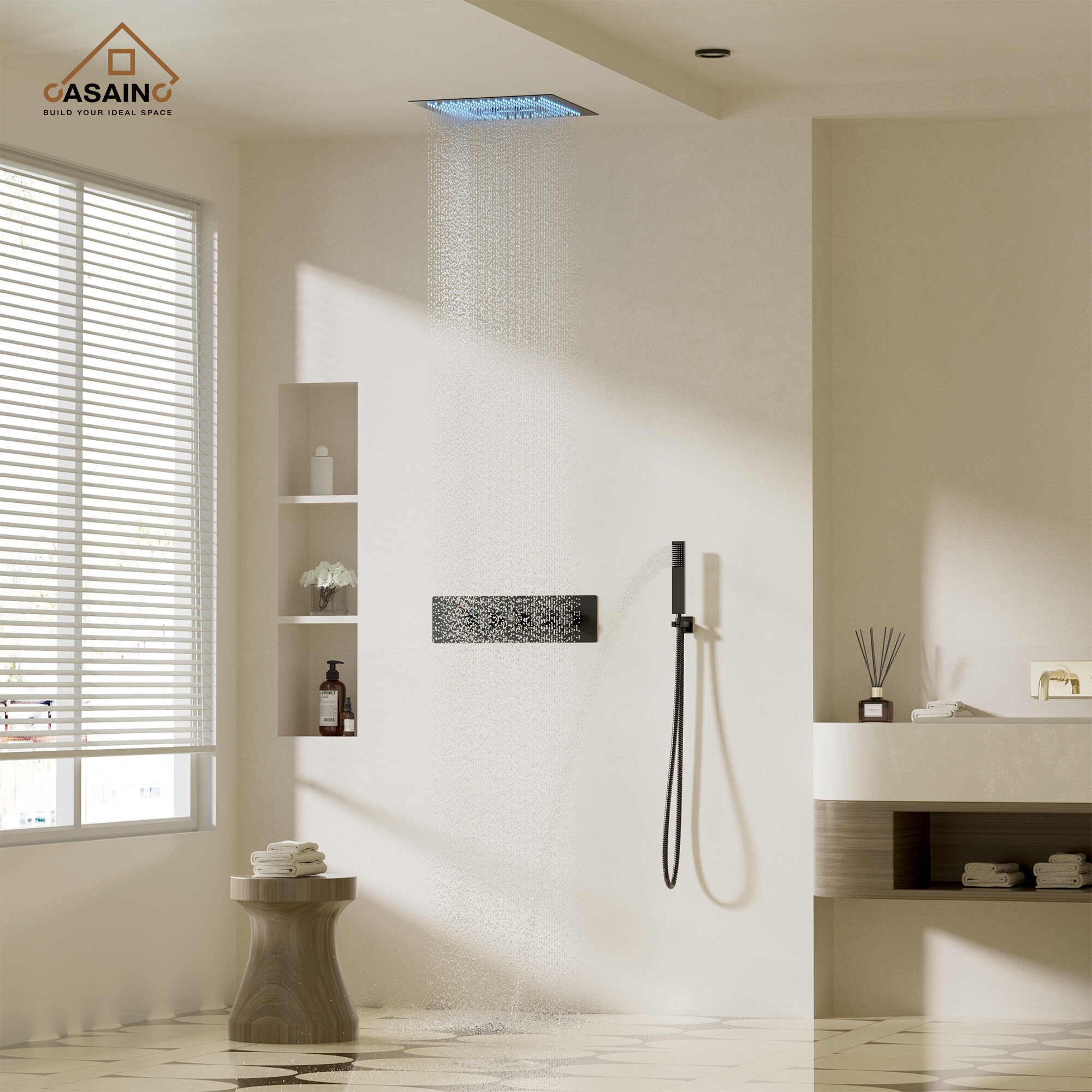CASAINC CS6837-16MB Showerhead-Bar-Panels - View #4