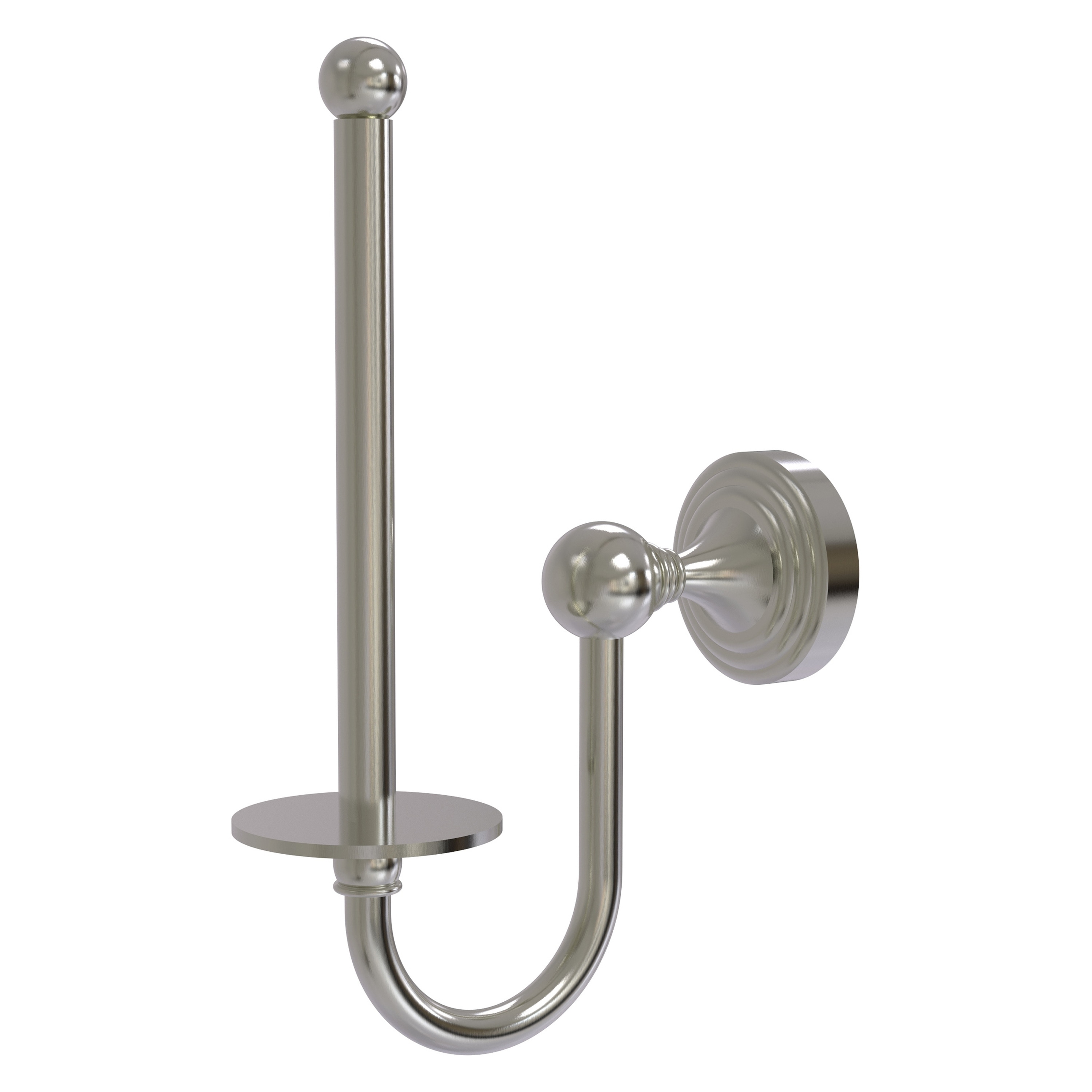 Allied Brass SG-24U-SN Sag Harbor Satin Nickel Wall mount Single post Toilet Paper Holder 1 -Rolls with Storage